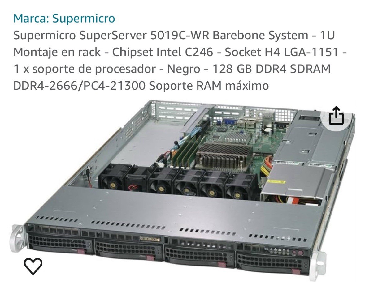 SuperMicro SYS-5019C-M 1U 350W Server (X11SCM-F, 813MFTQC-350CB)