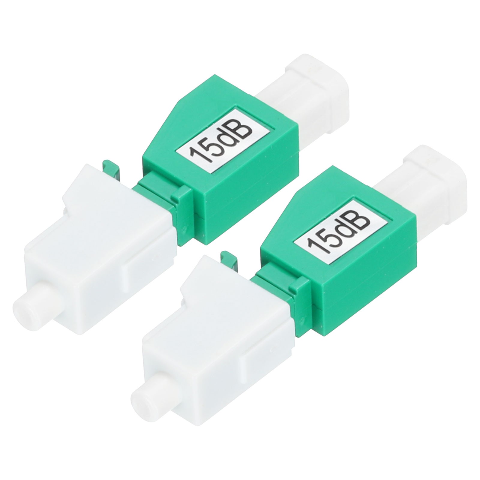 2PCS Fiber Attenuator 15dB LC/APC, Single Mode Fixed Male Female Attenuator