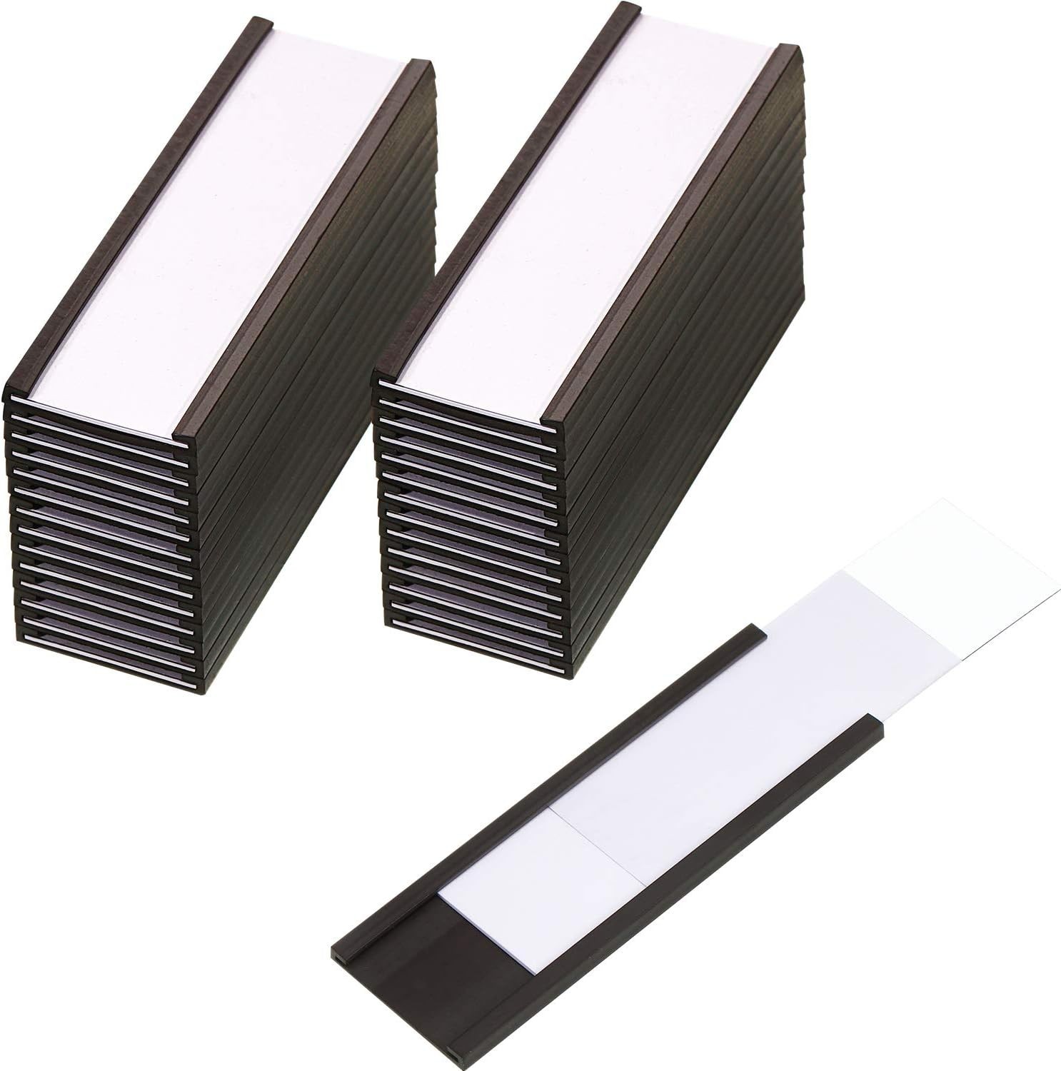 30 Pack Magnetic Label Holder for Shelf File Cabinet Office Cabinet