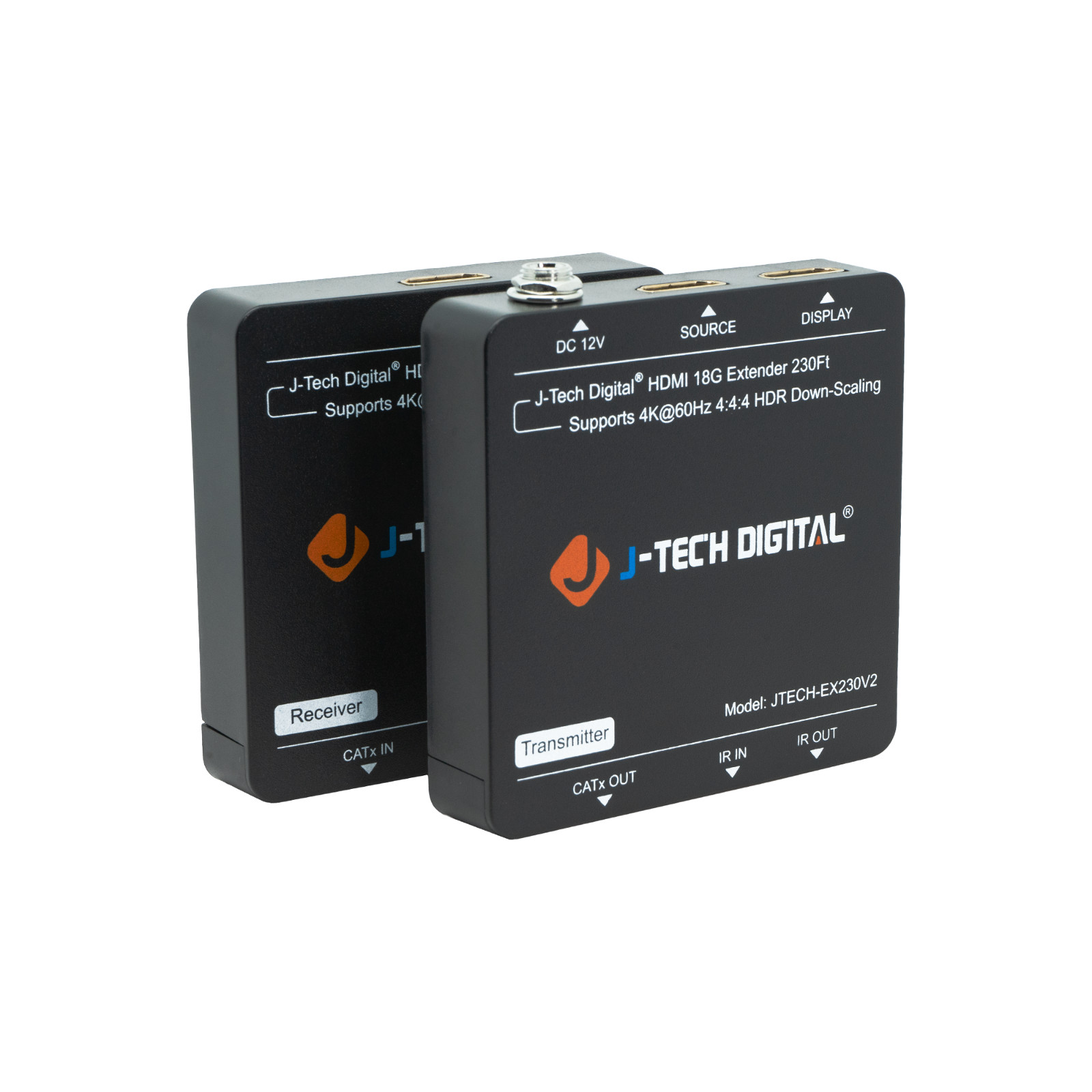 4K@60Hz HDMI Extender over Cat 5e/6 Ethernet Cable 230' with Loop Out Downscaler