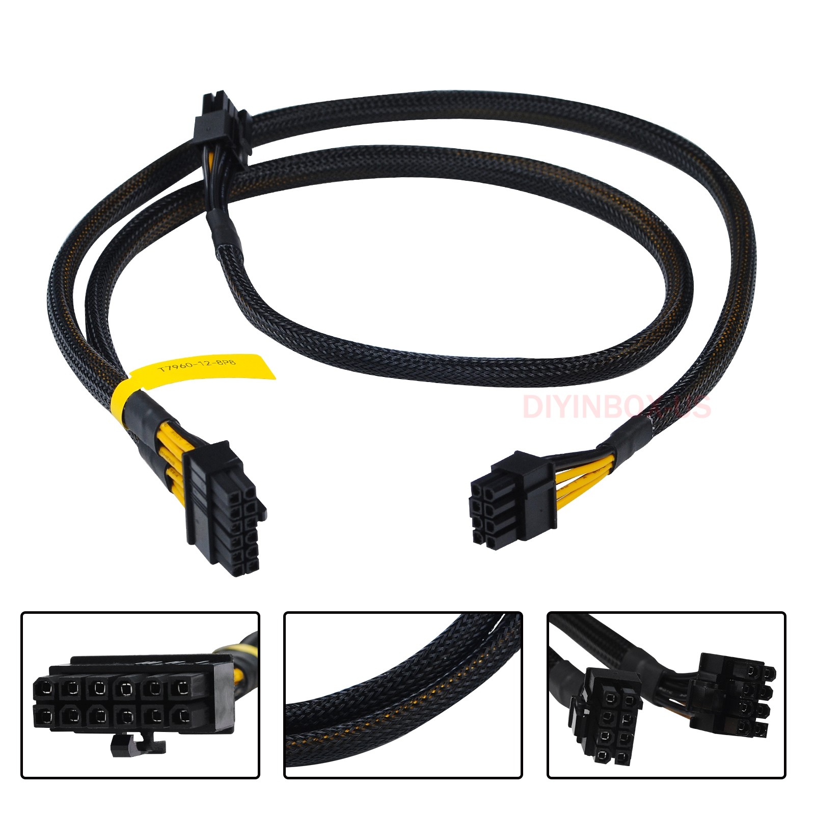 12 Pin to 8+8 Pin PCI-E GPU Power Cable For DELL T7960 Graphics Card 60cm