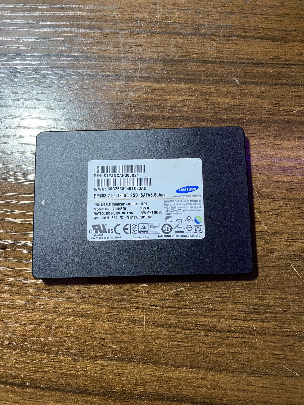 SAMSUNG PM863 480GB 6G SATA 2.5