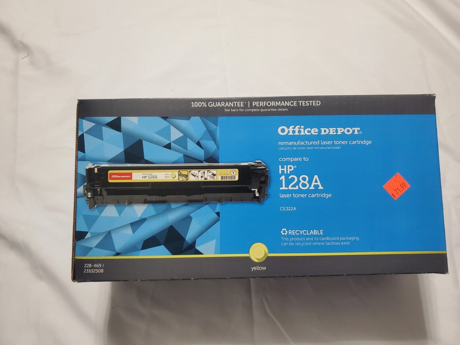Office Depot Compared To HP 128A Laser Toner Cartridge color Yellow CE322A