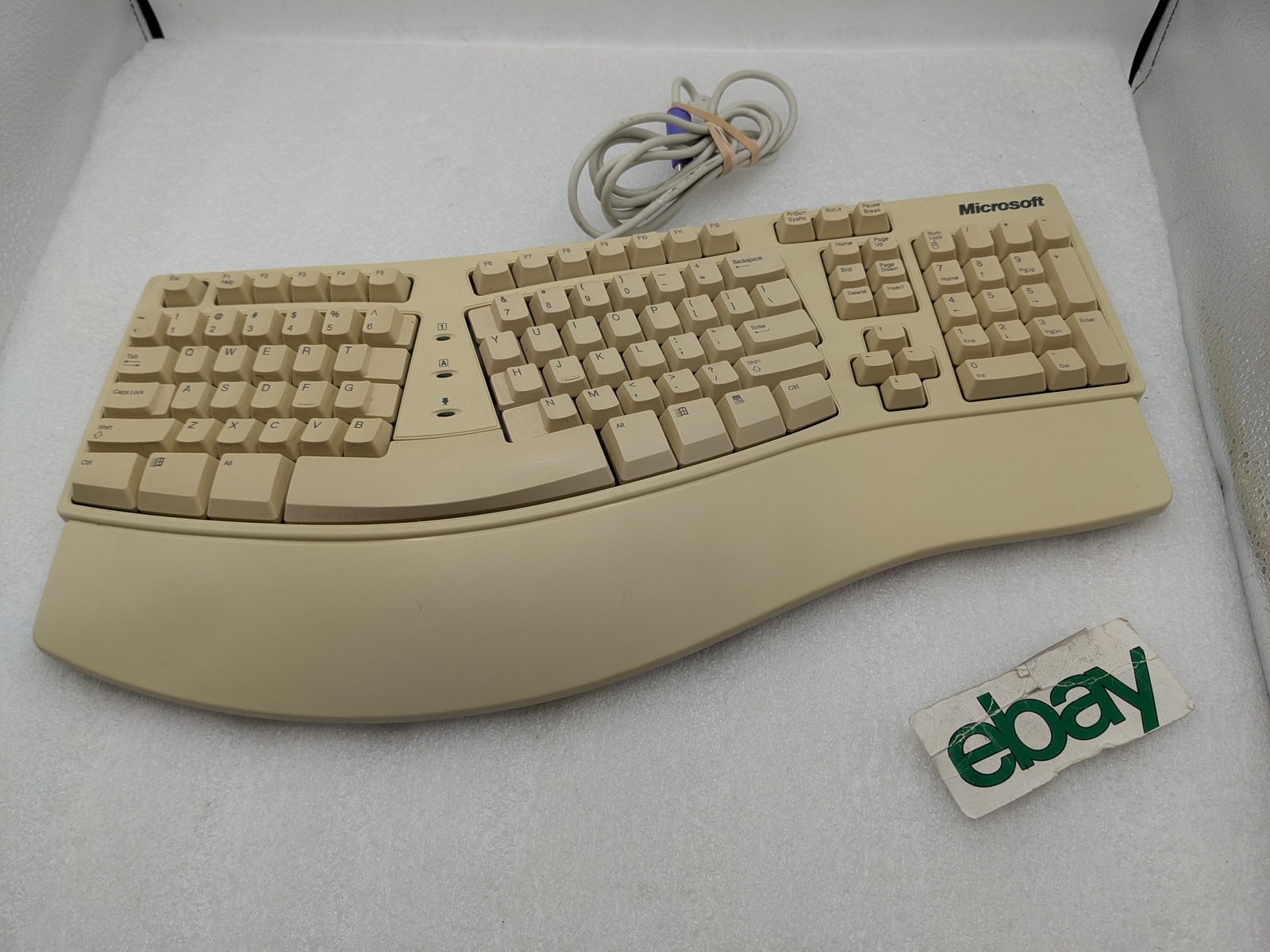 Microsoft Keyboard Elite X03-51763 Natural PS2 Wired X03-51763 Vintage