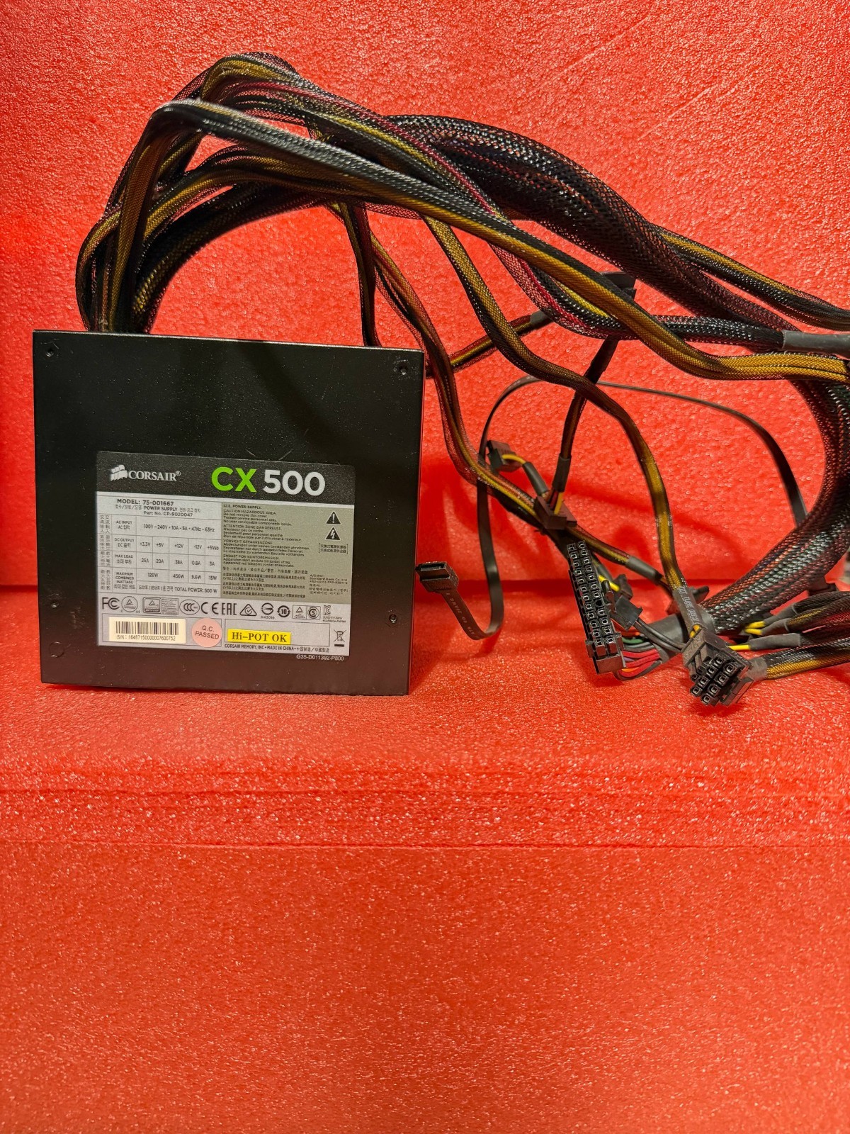 CORSAIR CMPSU-500CX CX500 Power Supply 500W Model: 75-001667