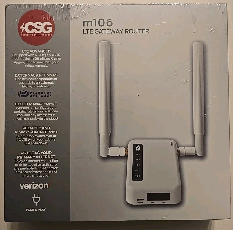 Brand NEW Sealed NIB VERIZON CSG M106 LTE Portable Wireless Gateway Router