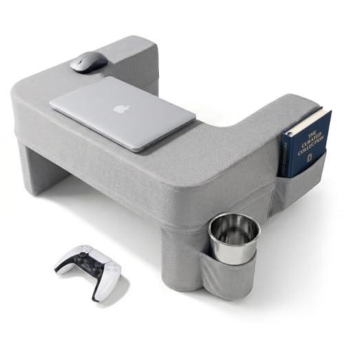 Soft Lap Desk Pillow for Laptop,Ultimate Lap Pillow with Cup Holder Pocket,Comfo