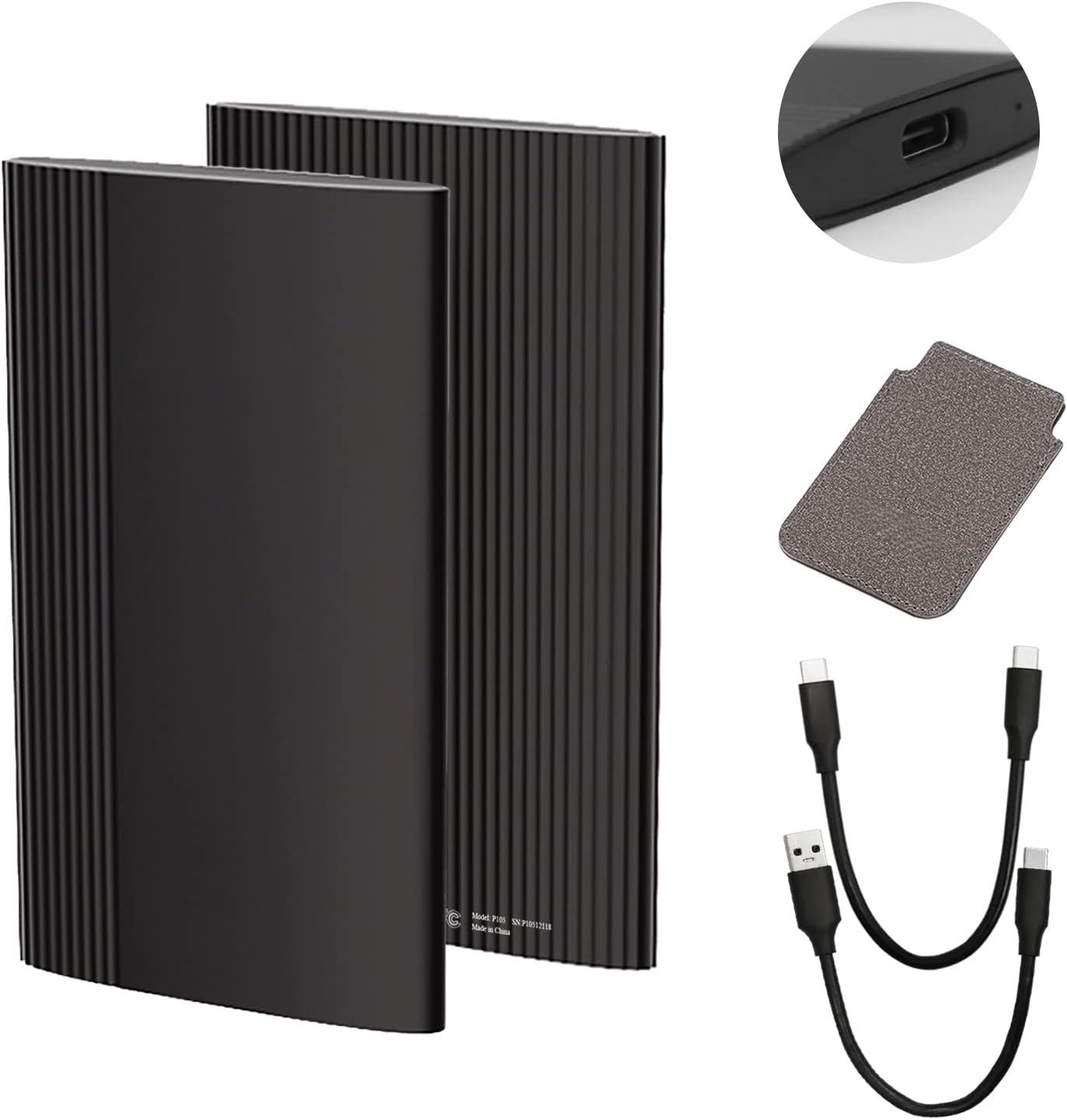 External Solid State Drive USB 3.2 Gen2, 1TB SSD External Hard Drive with C to A