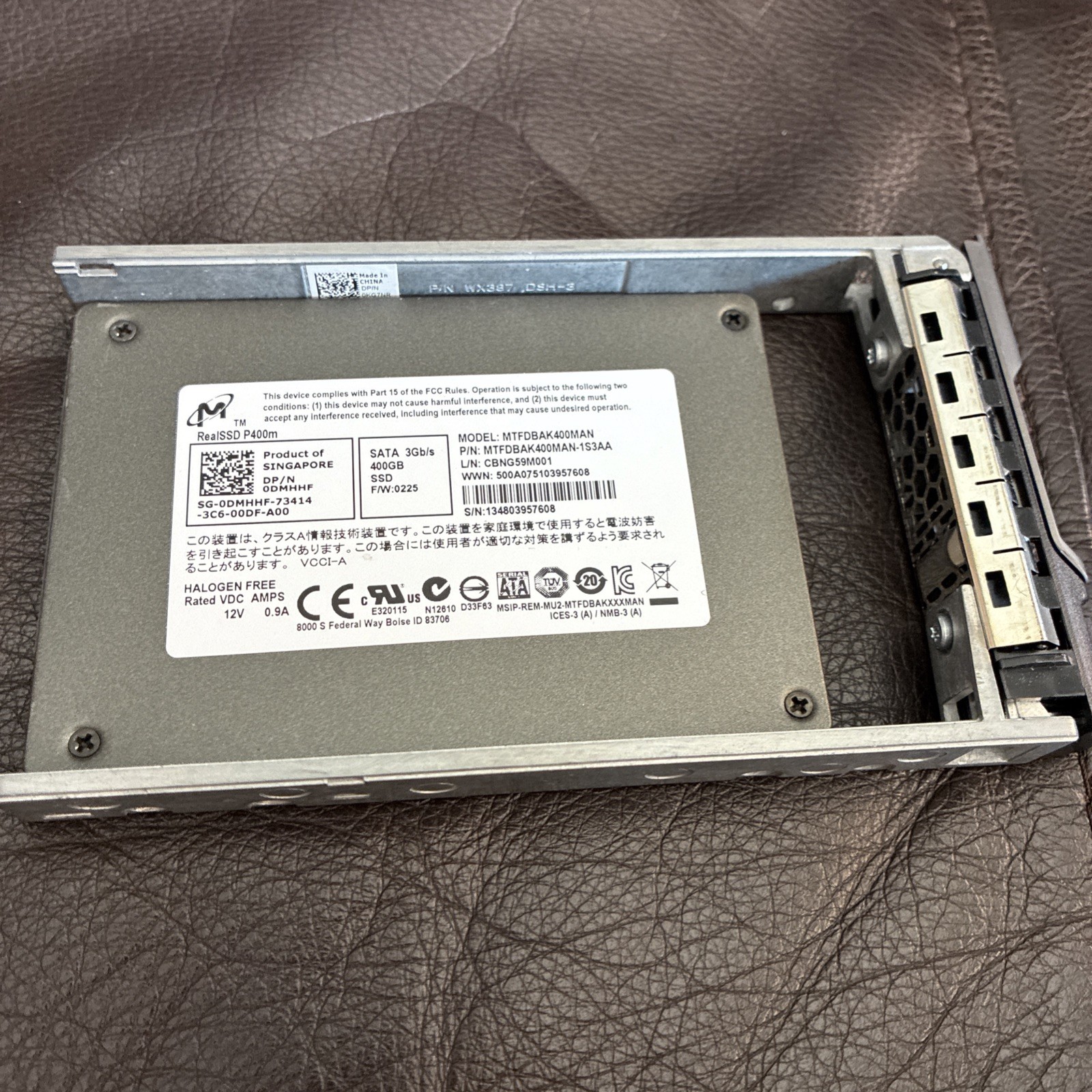 Micron RealSSD P400m 2.5" 400GB SATA 3Gb/s SSD  With Caddy