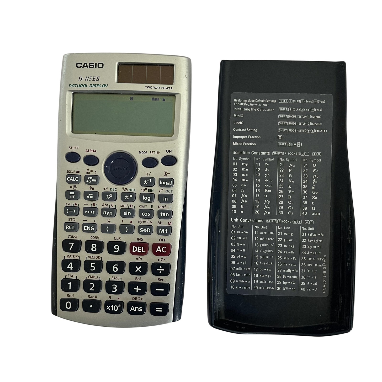 Casio fx-115ES Scientific Calculator Natural Display Two Way Power with Cover