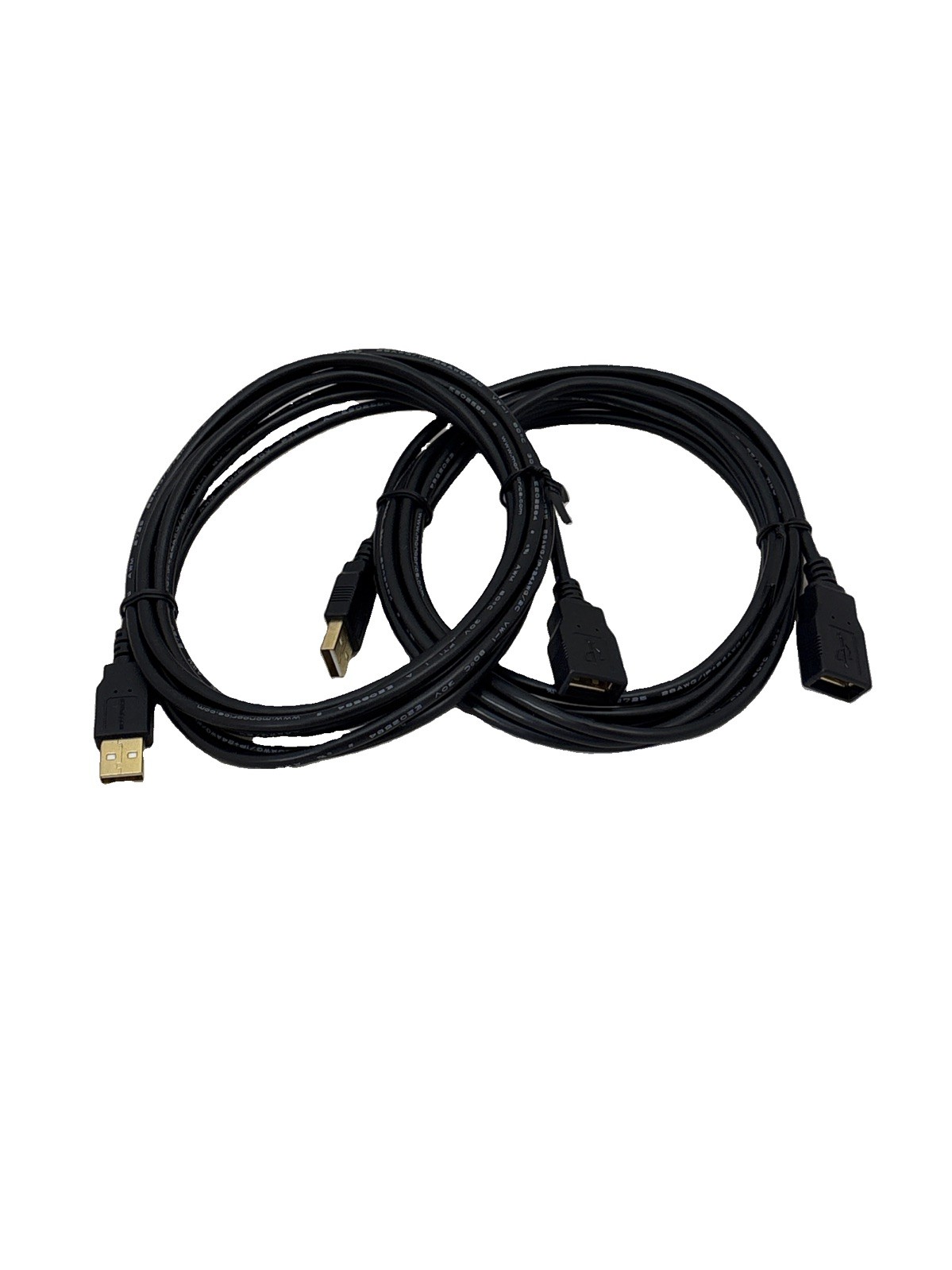 2 pcs. Monoprice USB Extension Cable USB-A Male To USB-A Female 2.0 Gold Plated