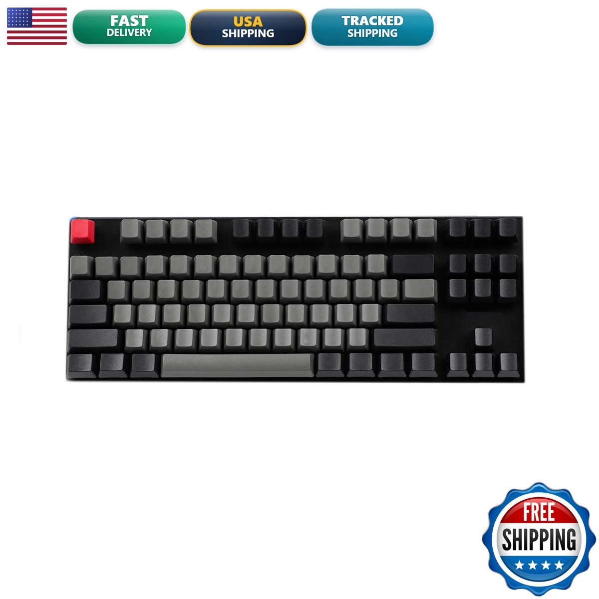 YMDK NPKC Black Gray Mixed Dolch Thick PBT 104 87 61 OEM Profile Key Caps MX