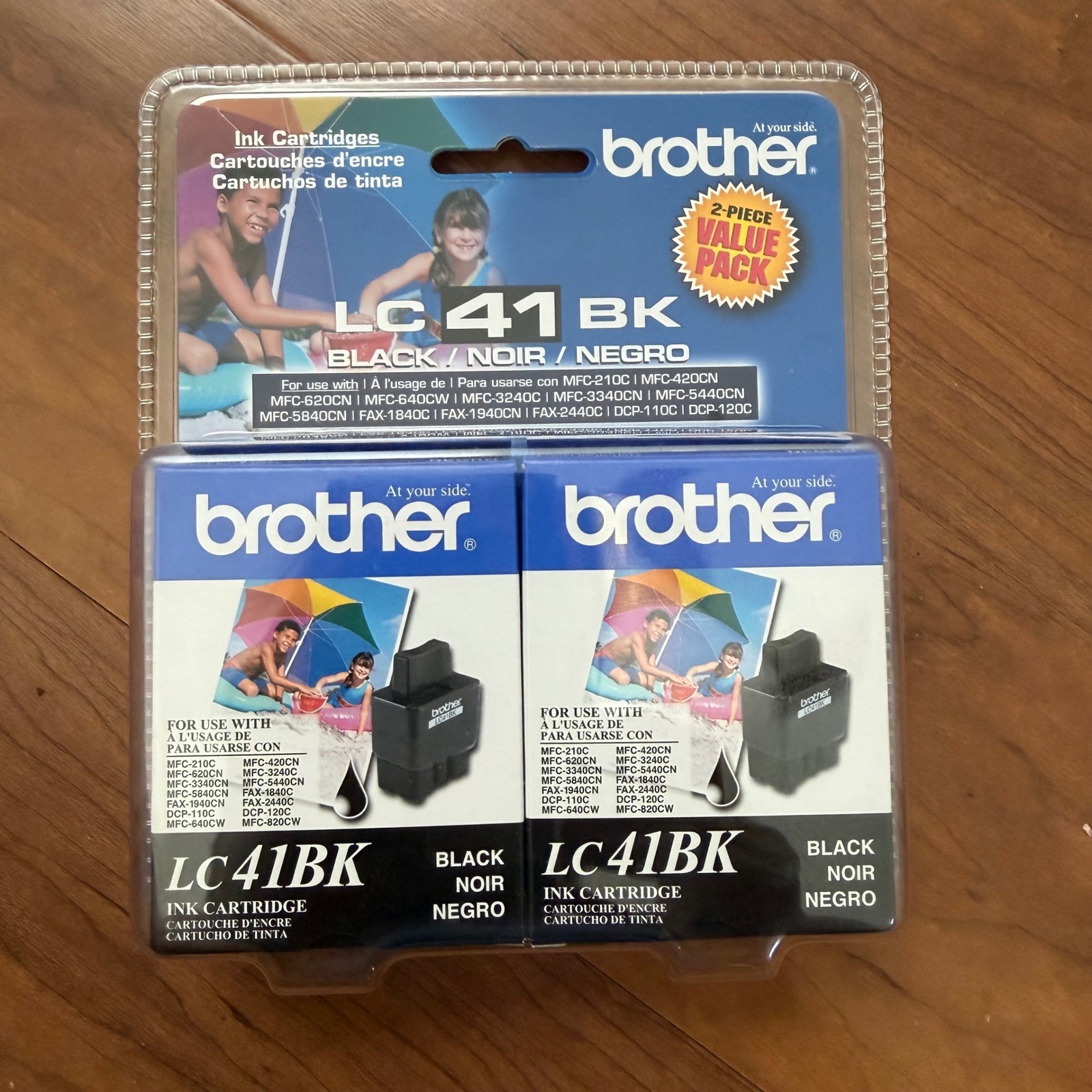 Brother LC41BK Black Ink Cartridge 2-Piece Value Pack LC41BK2PKS Genuine OEM