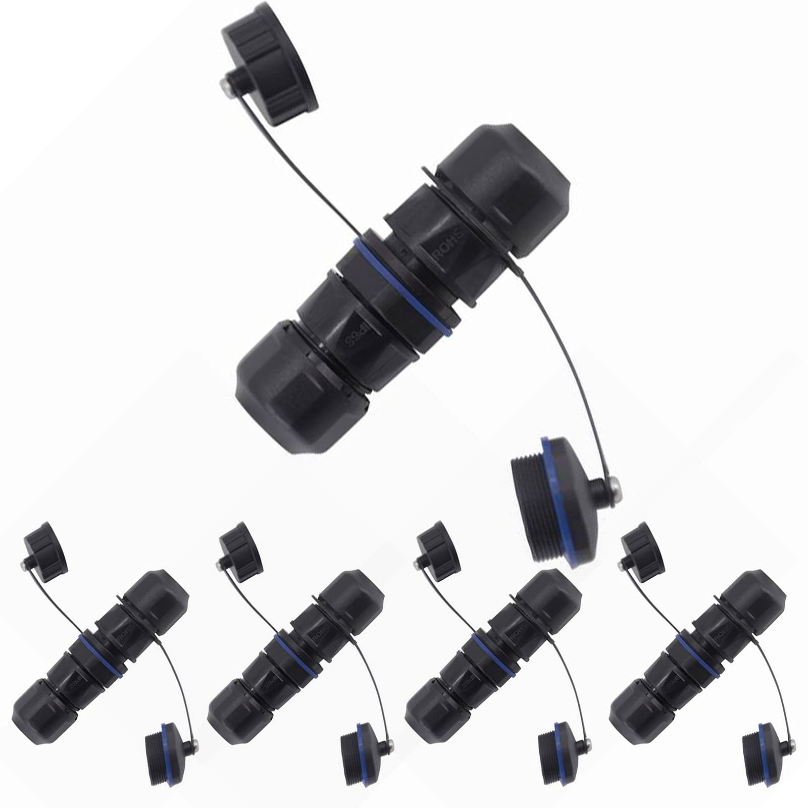 5 PCS Panel Mounting IP68 Waterproof Ethernet Connector Cat6 Coupler Cap
