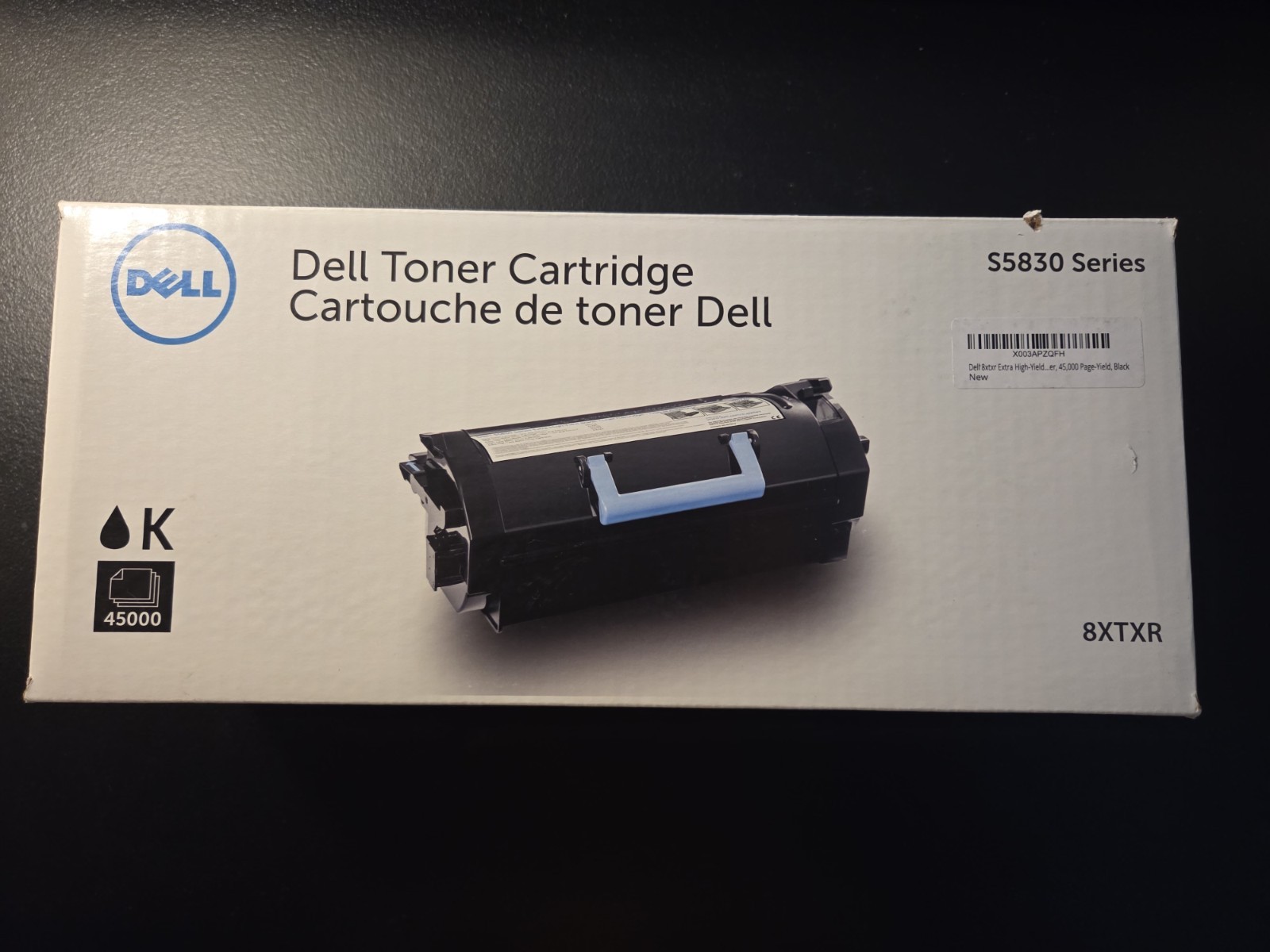 NEW Genuine OEM Dell 8XTXR High Yield Toner Cartridge - Black, S5830 Series