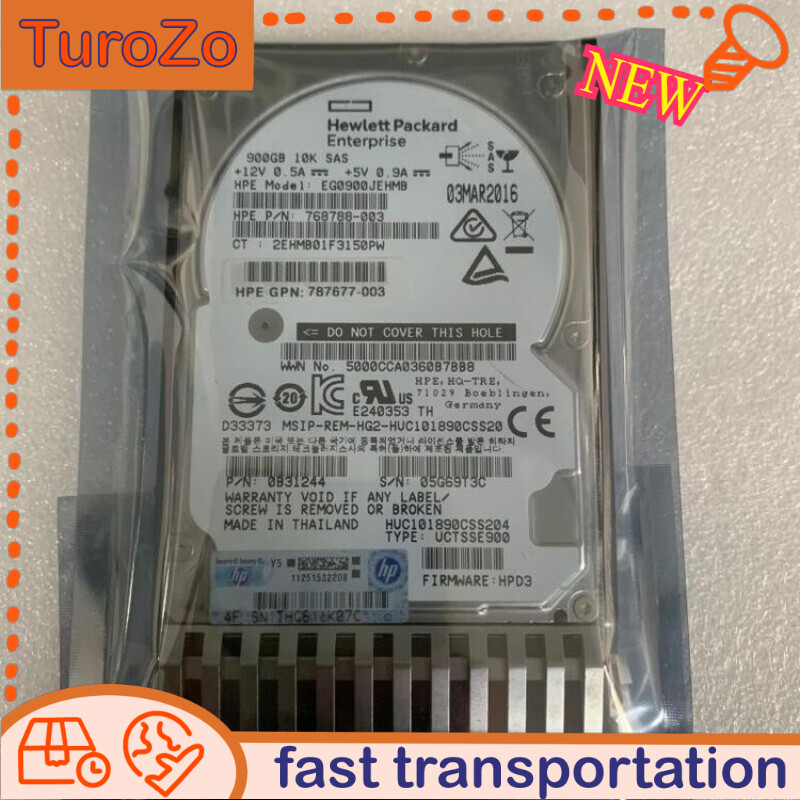 HPE 787647-001 J9F47A  900GB SAS 10K 2.5in 12Gbps MSA SFF ENT HDD Hard Drive