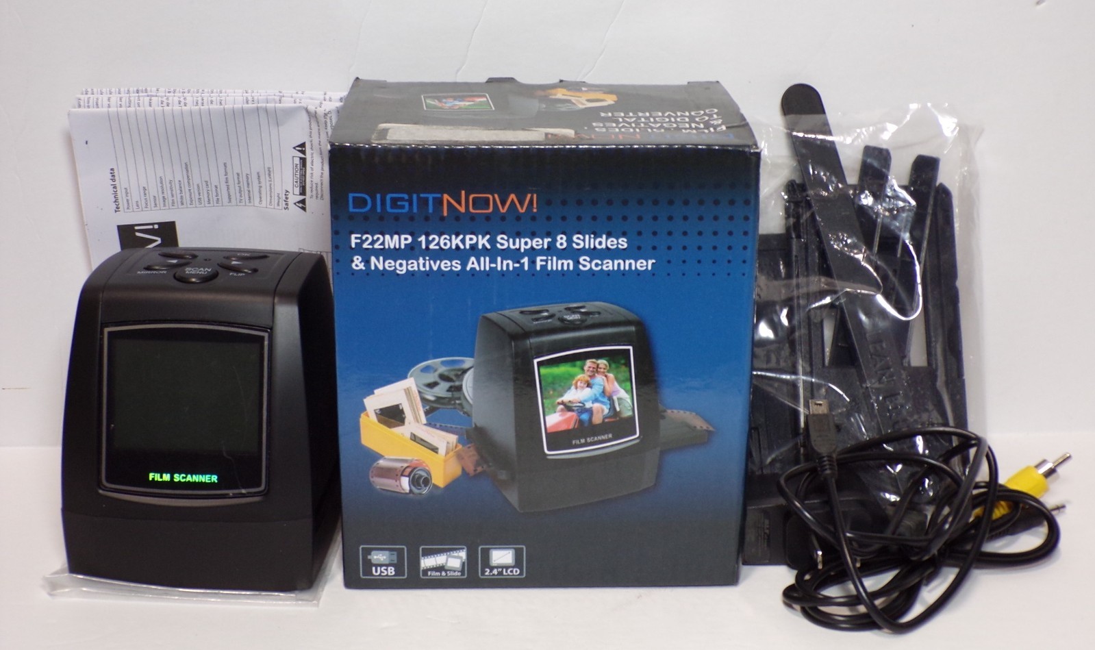 DigitNow All-In-1 Film Scanner F22MP 126KPK Super 8 & Negatives 22MP 070825WT