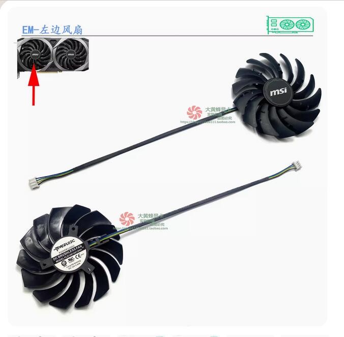 For MSI RTX3060 3060ti 3070 VENTUS 2X Graphics Card Fan PLD10010B12HH Parts