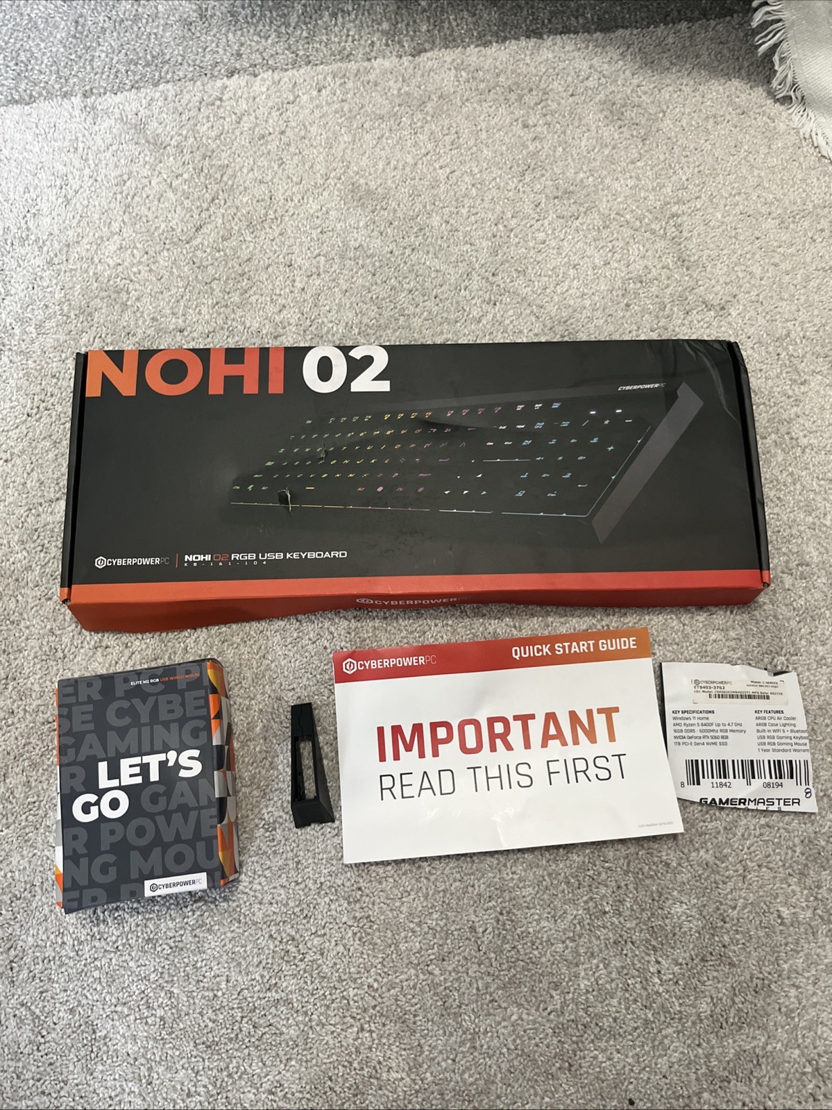 Cyberpower PC Nohi 02RGB Black Keyboard and mouse New Condition