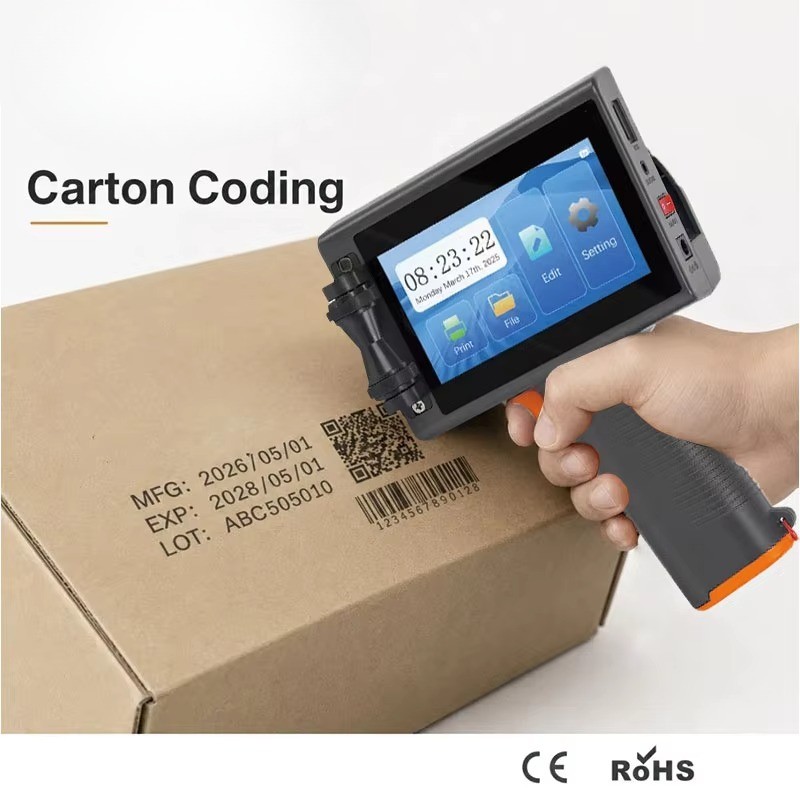 25 Languages Handheld Inkjet Printer Prints Date Code and Batch Code on Cartons