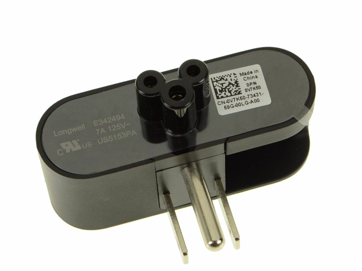 NEW Genuine Longwell E342494 Slim 3-Prong AC Wall Adapters 7A 125V V7K50 