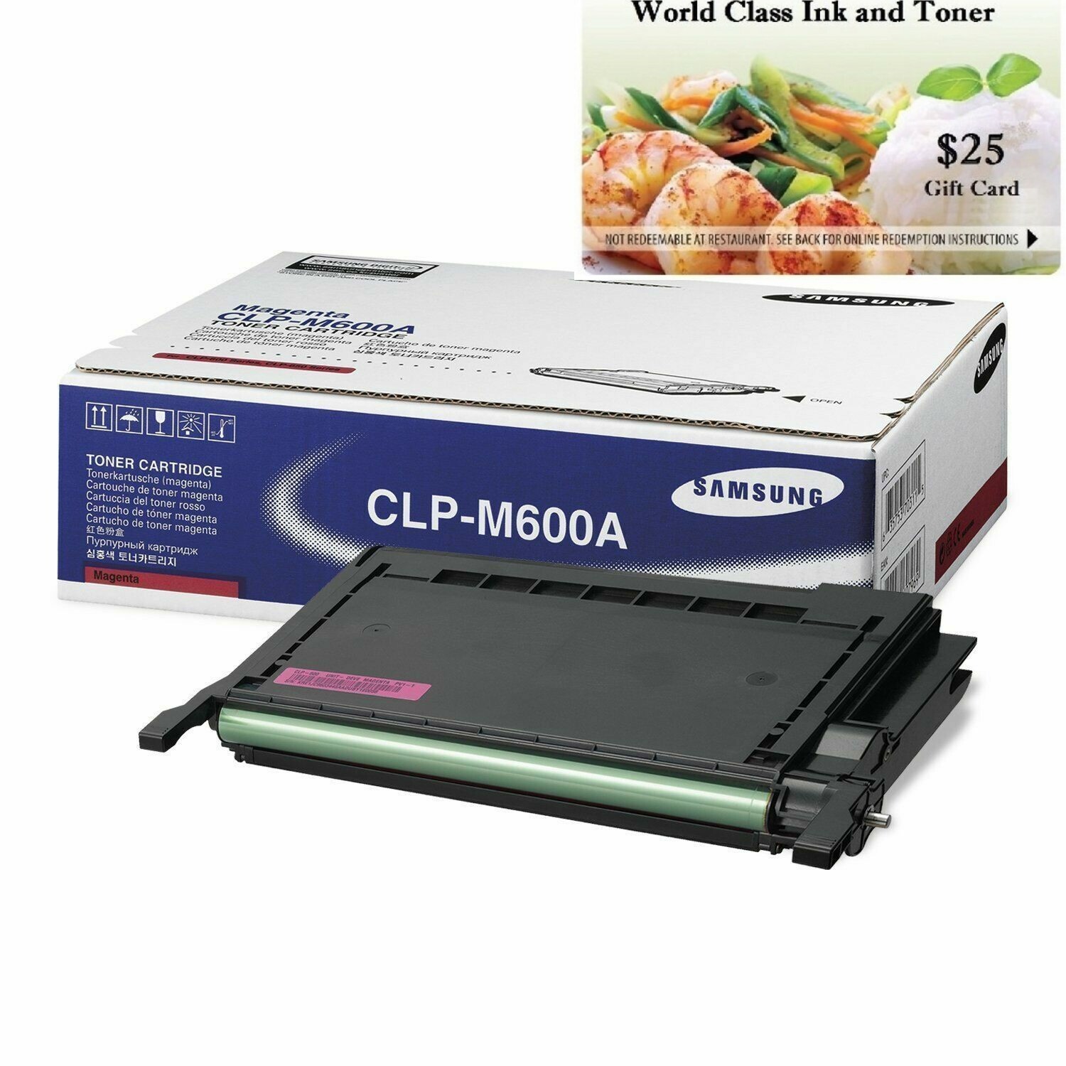 Genuine Samsung CLP-M600A Magenta Toner Cartridge +Free $25 gift dinner card