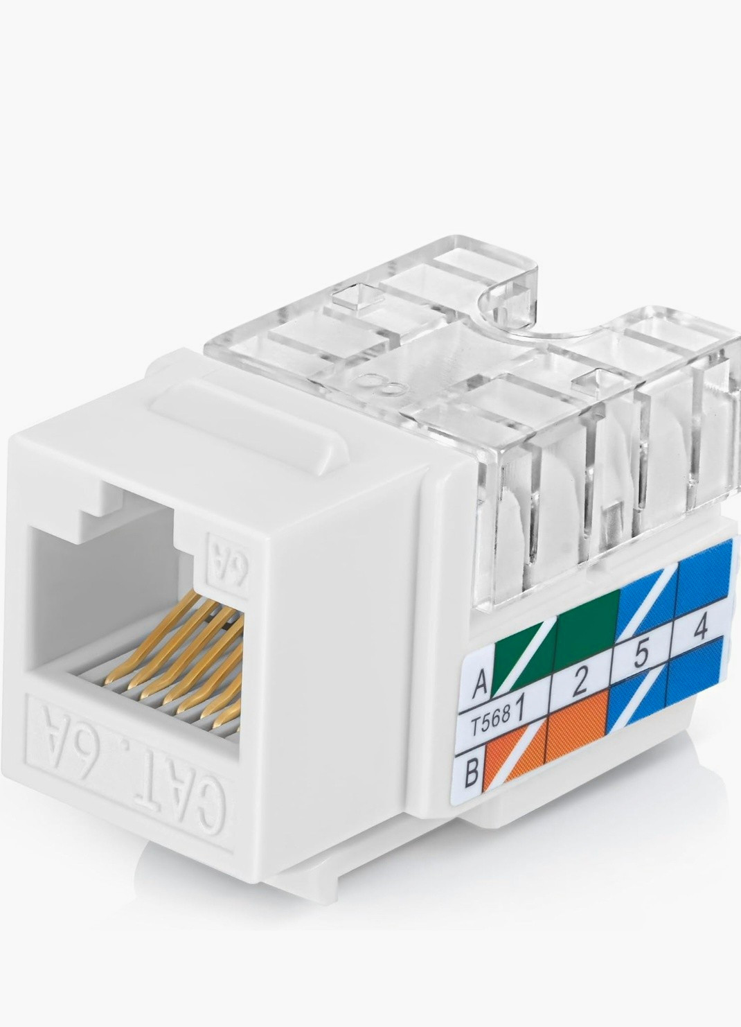 Everest RJ45 Cat6 Keystone Jacks 120-Pack 45° & 90° Slim Profile White NEW