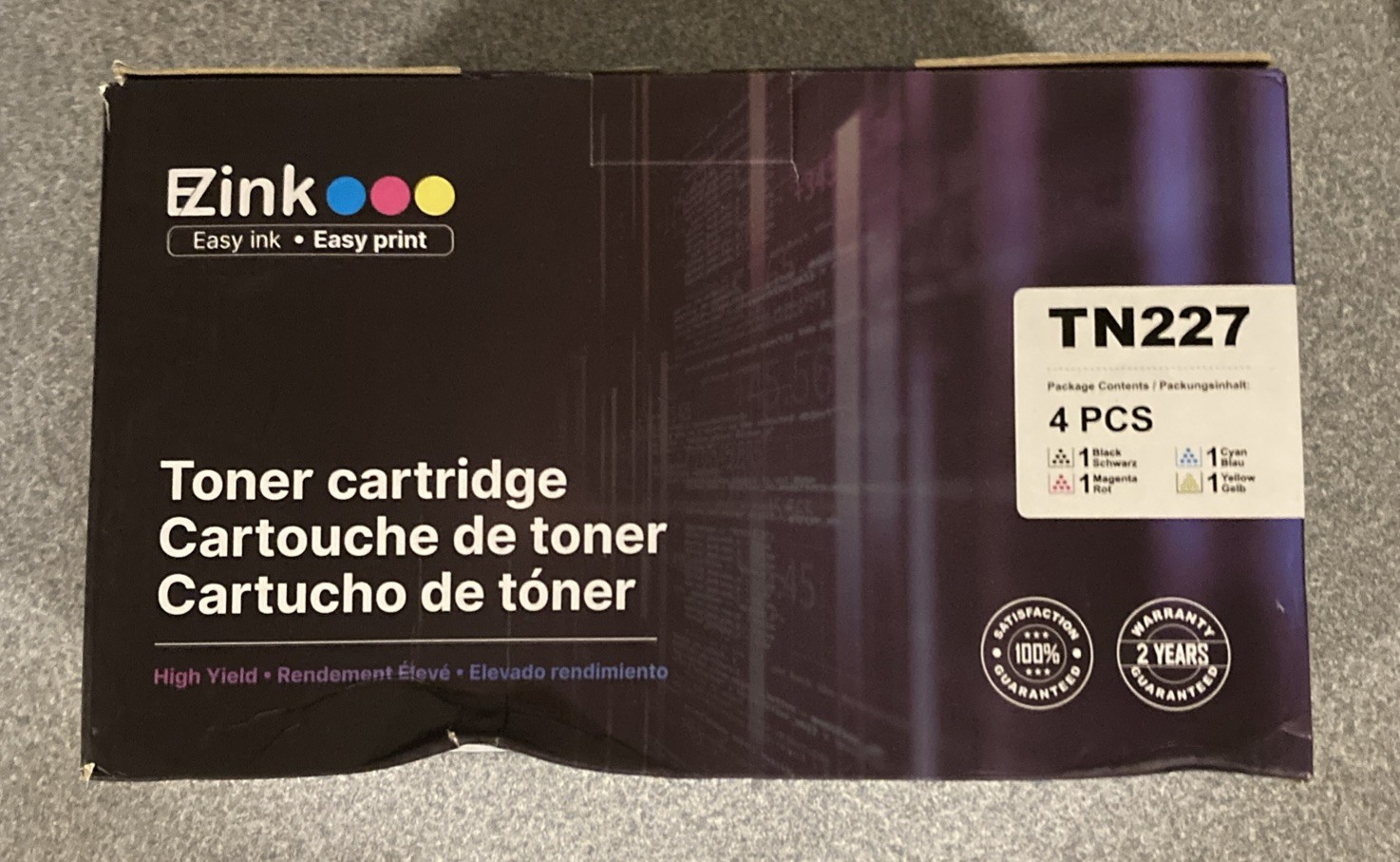 (4 Pack) EZink Premium Toner Cartridge TN-227 Compatible with Brother TN227