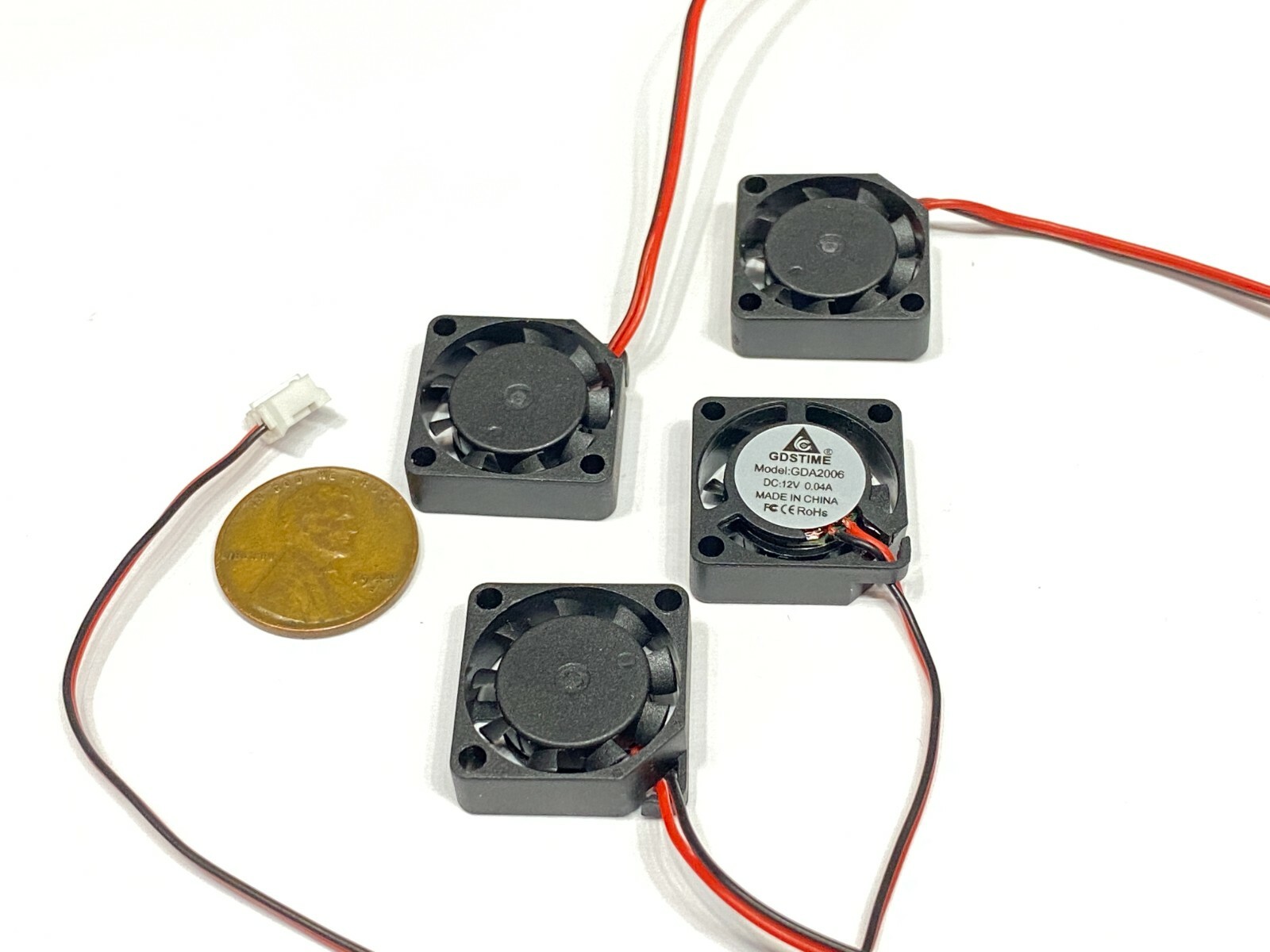 4 Pieces 2006 micro Small 12V DC Cooling Fan 20mm 6mm 2 Pin Mini axial 2cm E15