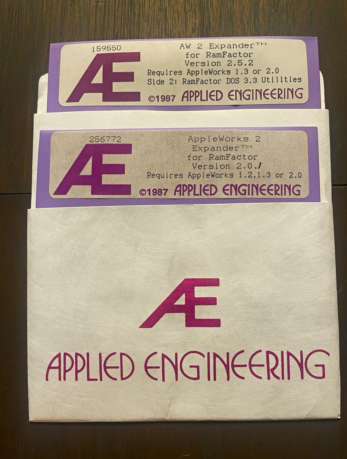 Applied Engineering AppleWorks 2 Expander RamFactor 5.25" Floppy, English MPNs