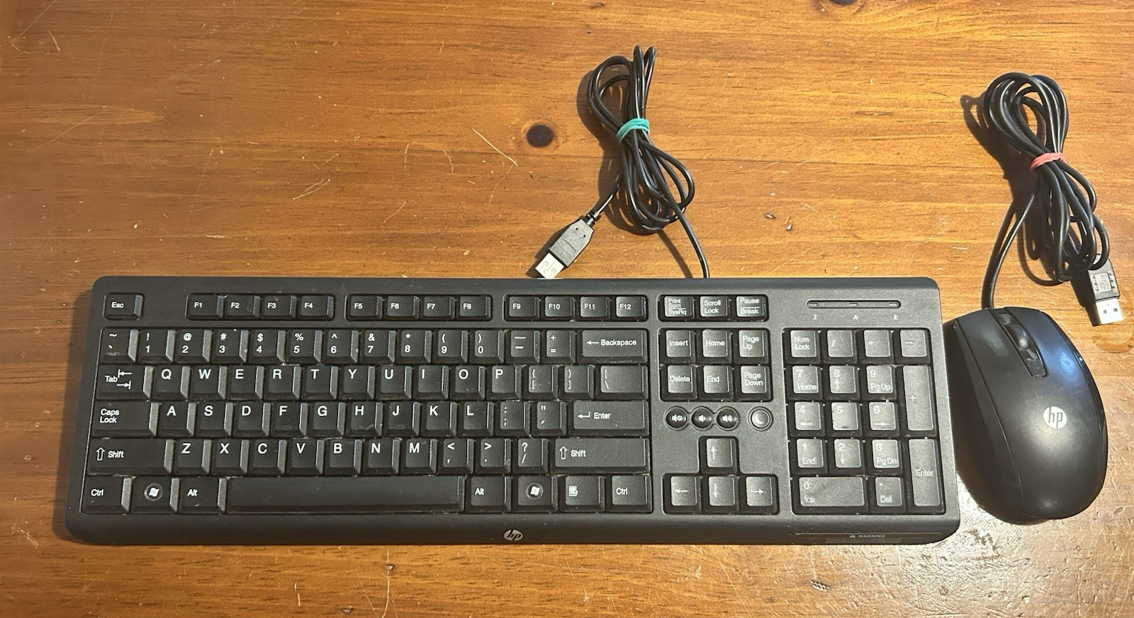 HP USB Wired Keyboard SK-2085 & Mouse N910U TESTED WORKS used condition