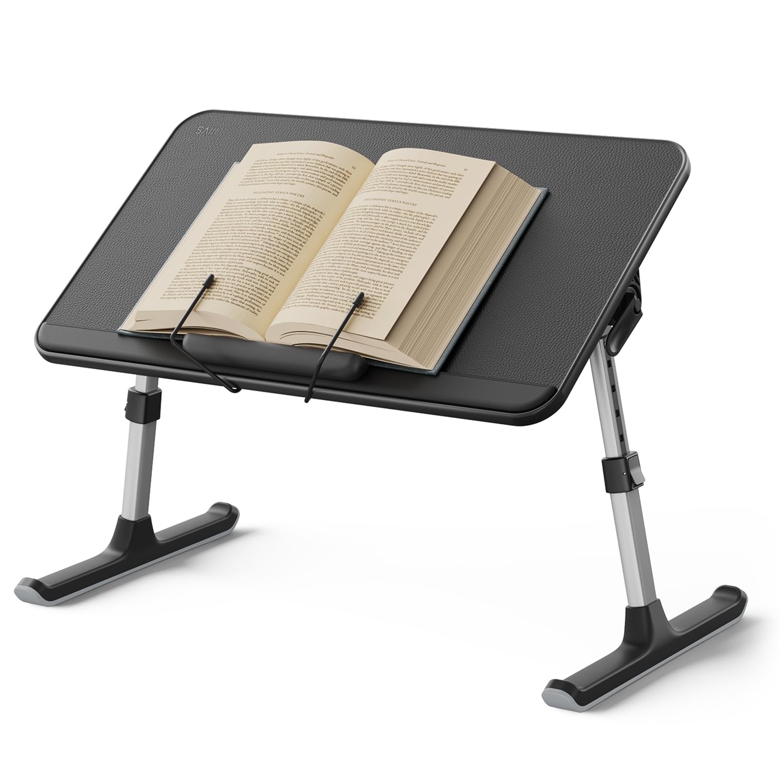 SAIJI Book Stand for Reading Hands Free with Page Paper Clips Medium, Black