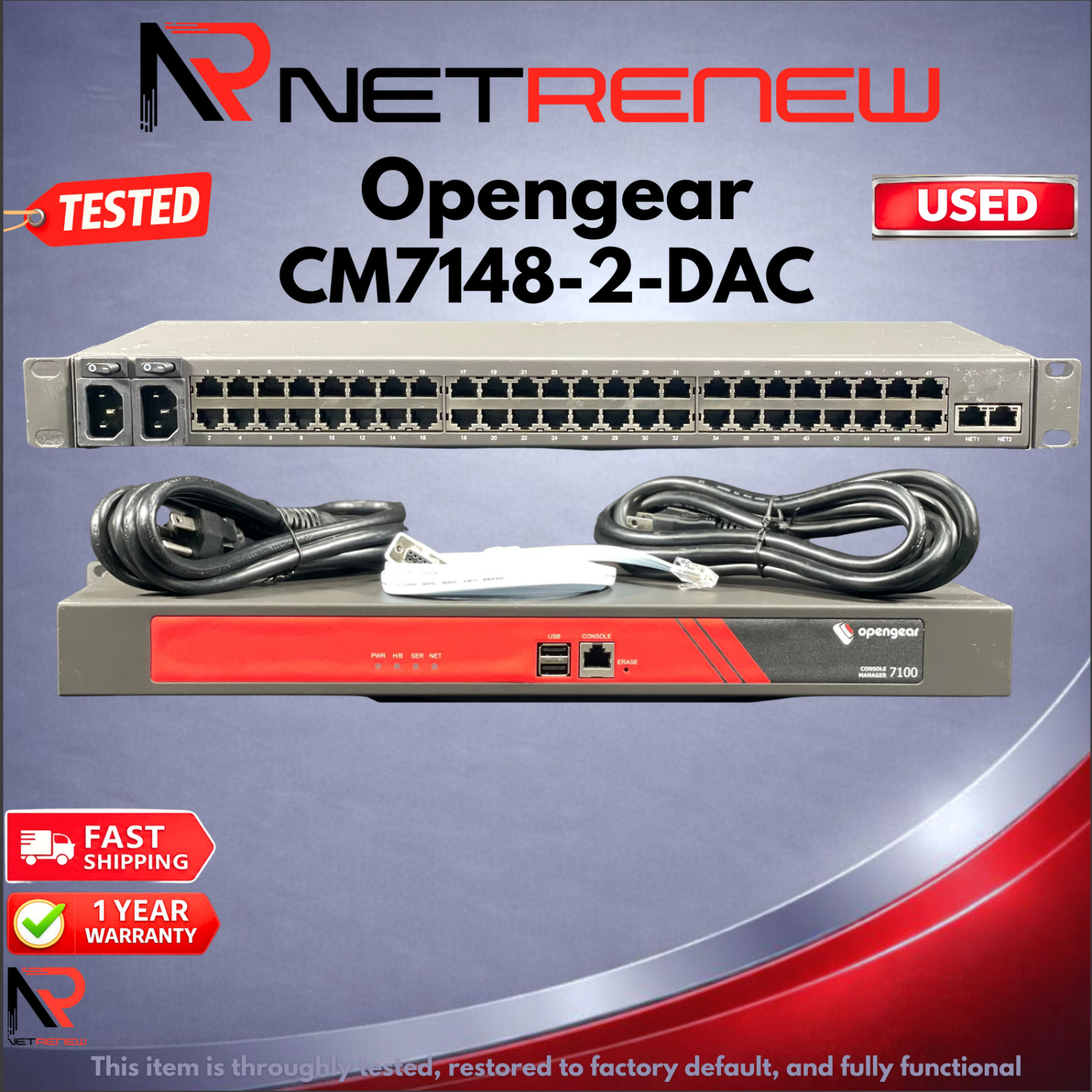 Opengear  CM7148-2-DAC CM7100 High Density Console Server