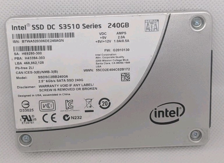 Tested Good Price INTEL SSDSC2BB240G401 S3500 SERIES 240GB 2.5" 6GBPS SATA SSD