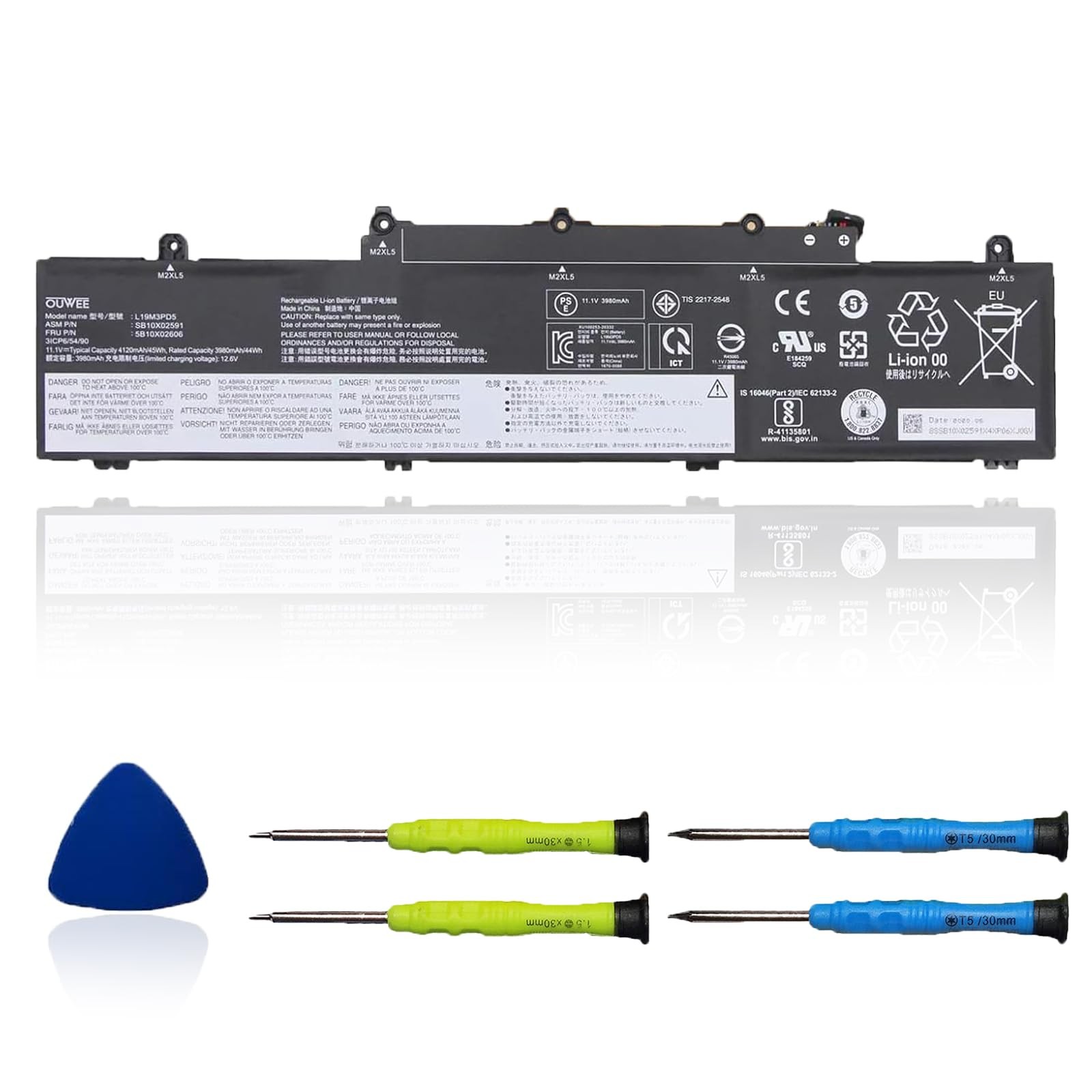 OUWEE L19M3PD5 L19C3PD5 L19D3PD5 L19L3PD5 Laptop Battery Replacement for Leno...