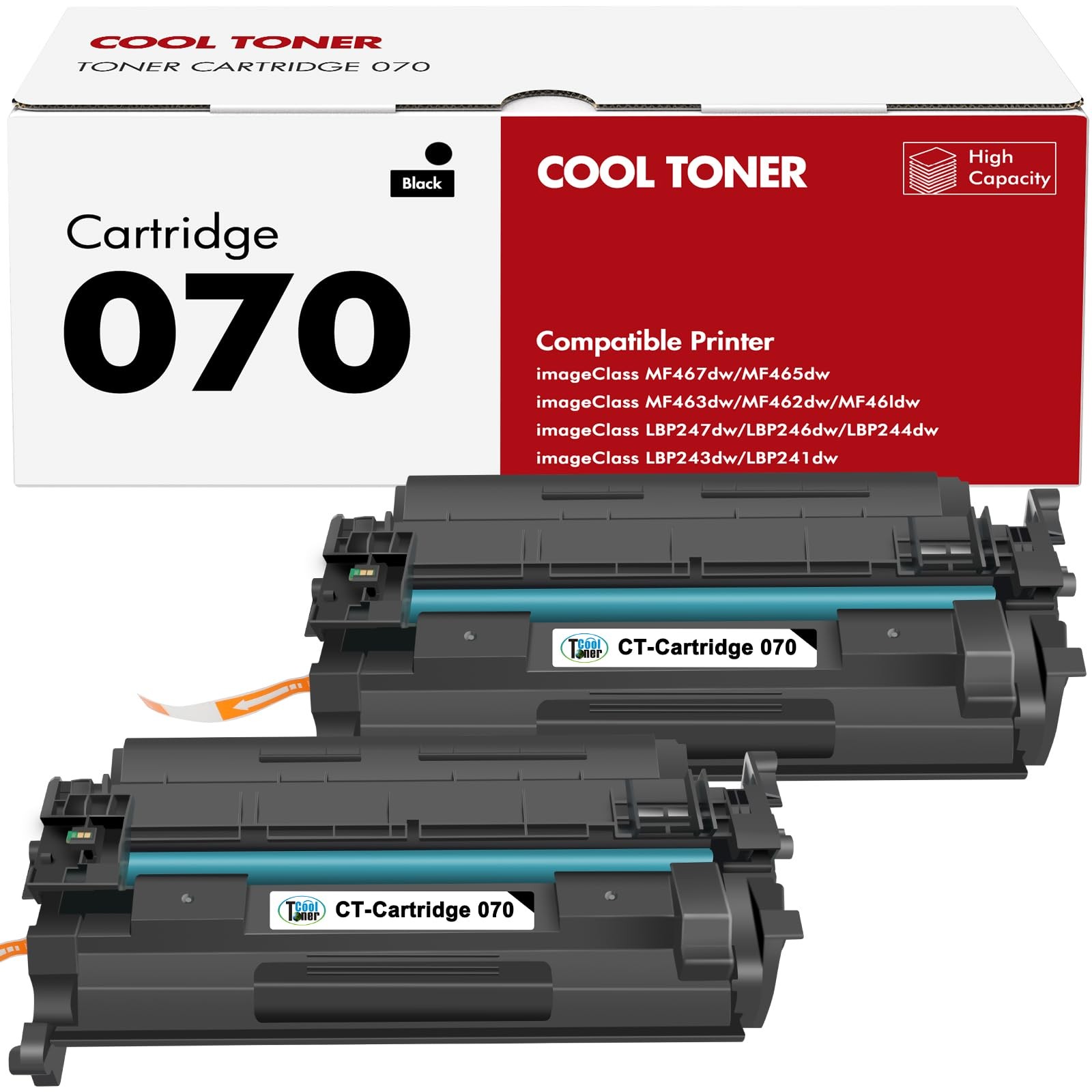 070 Black Toner Cartridge Standard Yield, 070 toner cartridge 2*black