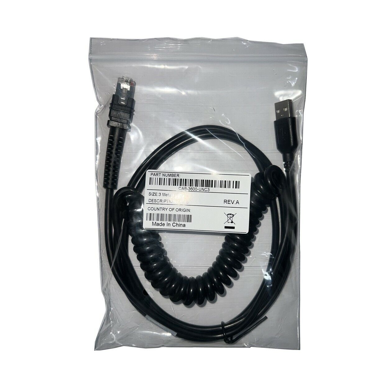 New 3M 9.8FT coiled USB Cable for Zebra DS3678 LI3608 LI3678 DS3608  Scanner