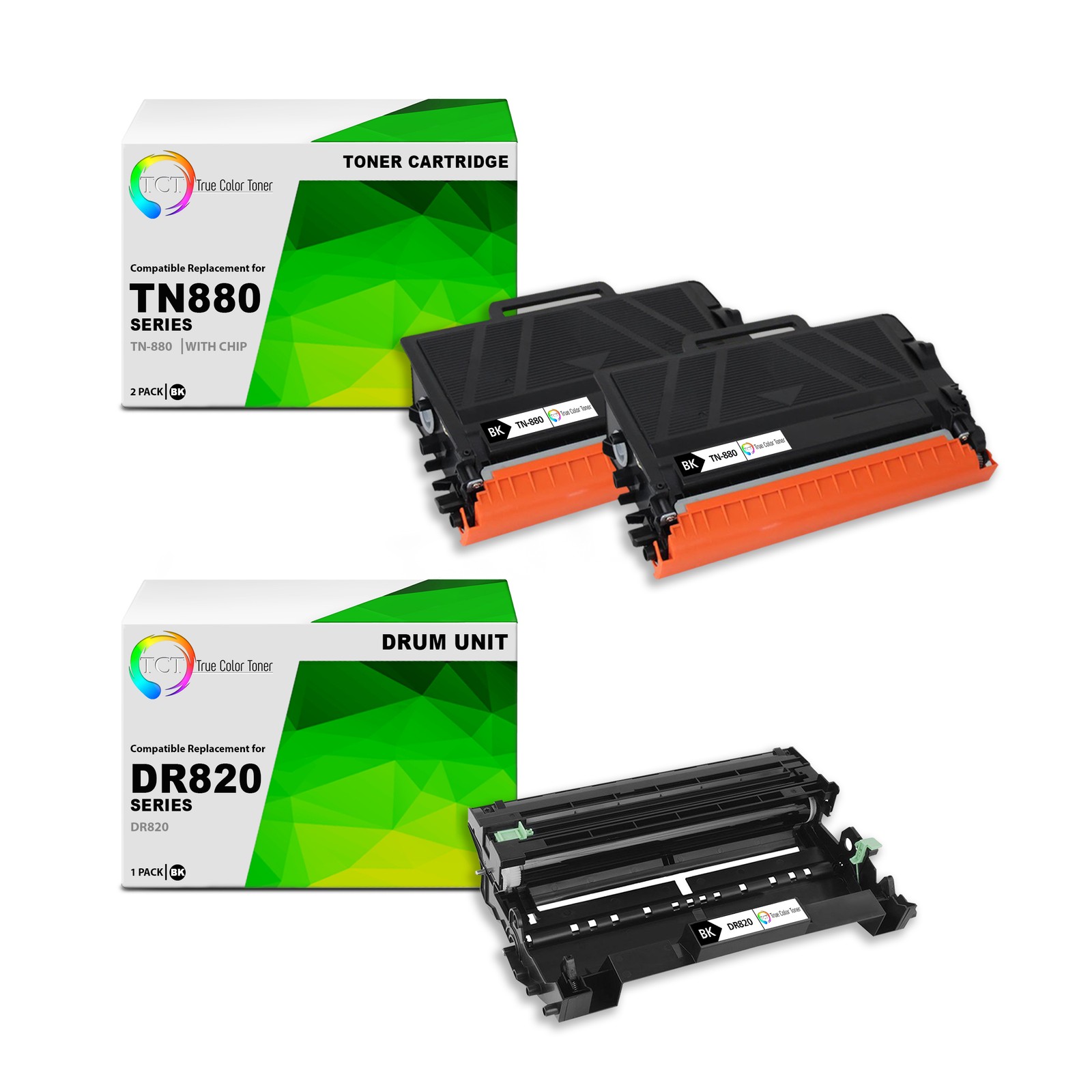 3Pk TCT Compatible TN880 & DR820 For Brother HL-L6200DW MFC-L6700 Toner & Drum