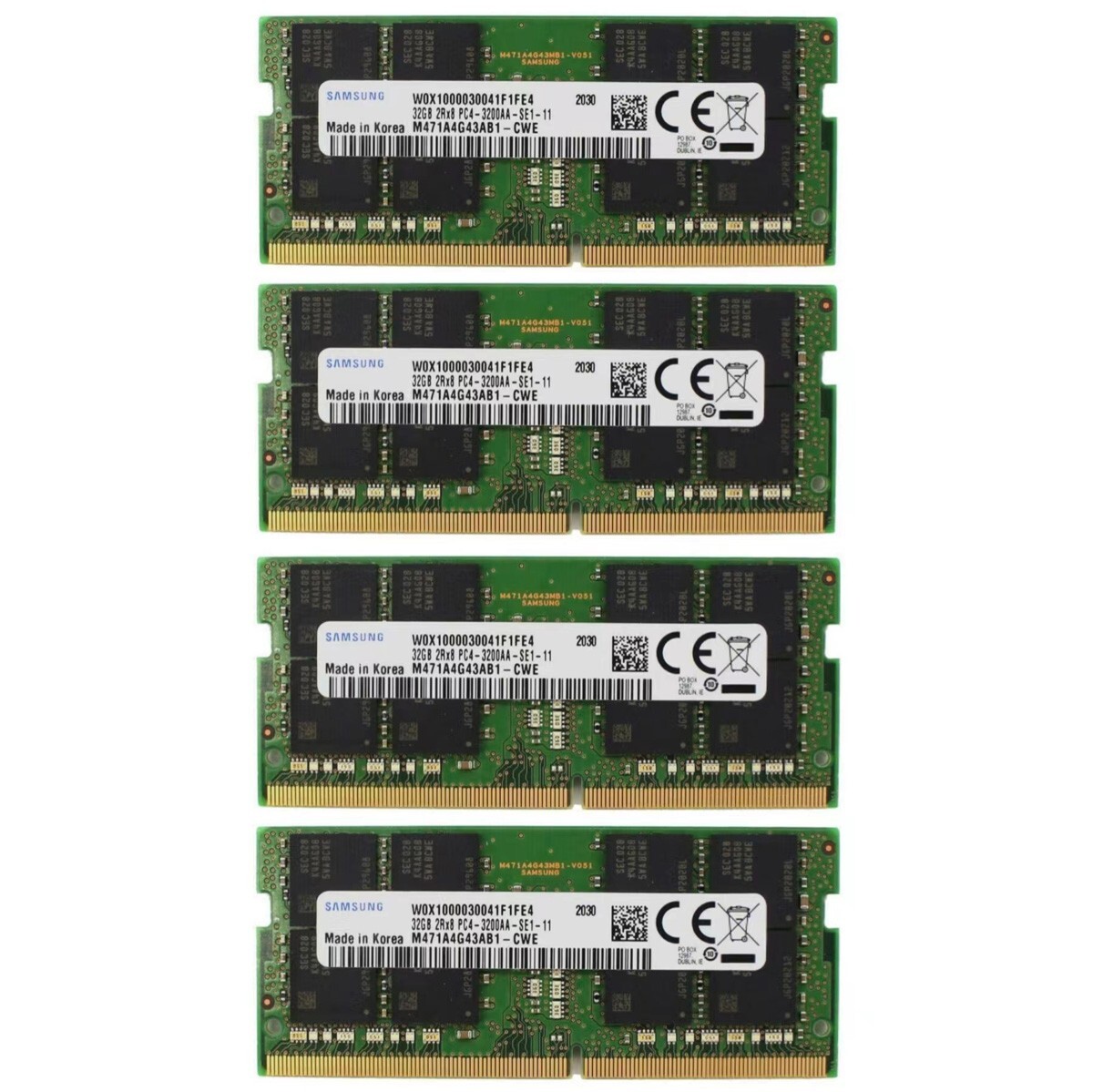 128GB (4X32GB) Samsung DDR4 3200MHz PC4-25600 SODIMM Memory Ram M471A4G43AB1-CWE