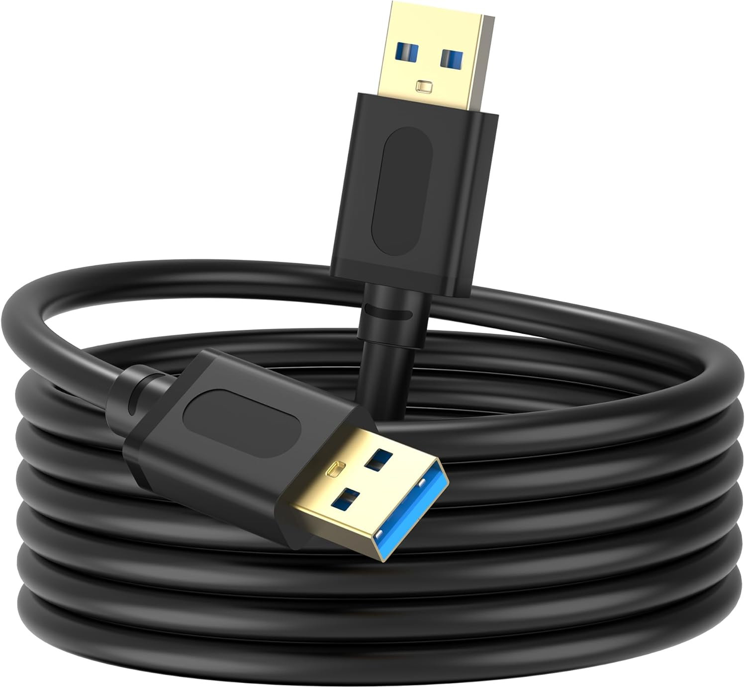 USB 3.0 Male to Male Cable 25ft with Gold-Plated Connectors for Devices