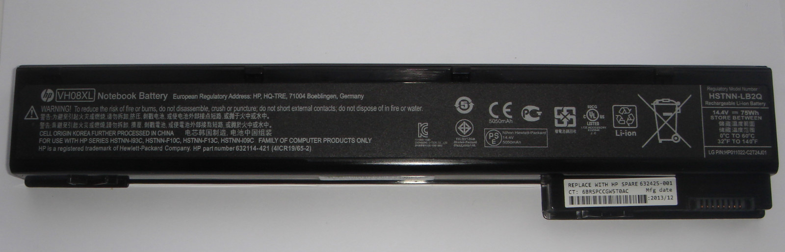Original HP Battery VH08XL 14.4V 75Wh 632425-001 632114-421 HSTNN-LB2Q New
