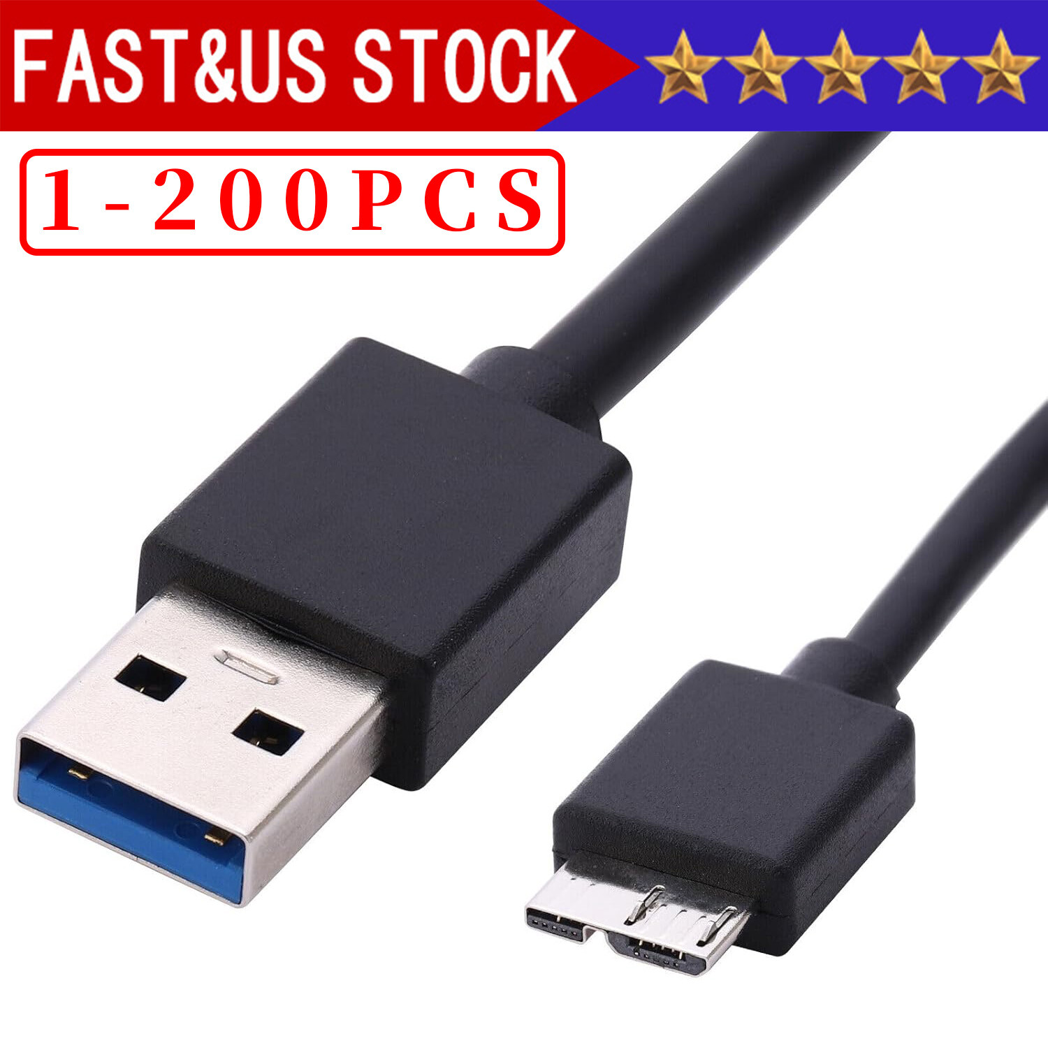 Micro USB 3.0 Cable High Speed Data SYNC For HDD External Hard Drive Lot