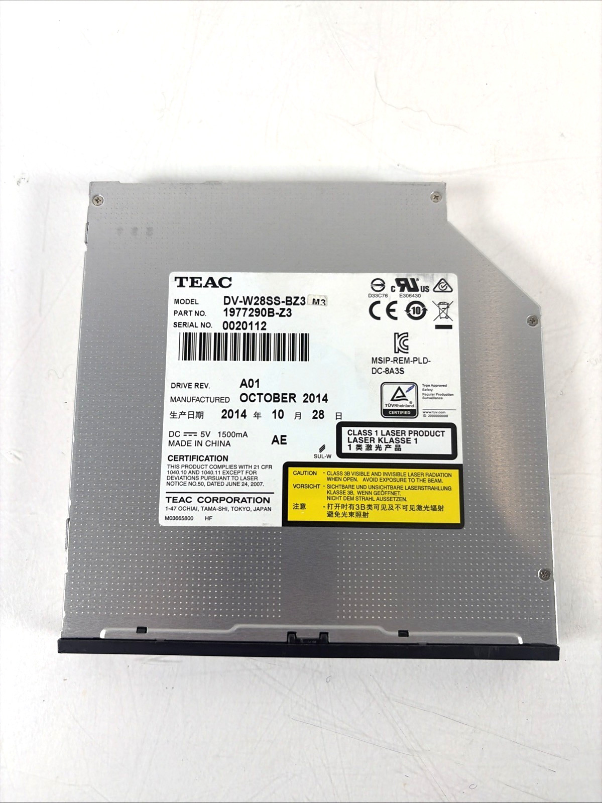 TEAC DV-W28SS DVD SuperDrive Super Multi 8X DVDRW Rewriter 24X CD-RW Burner 2014