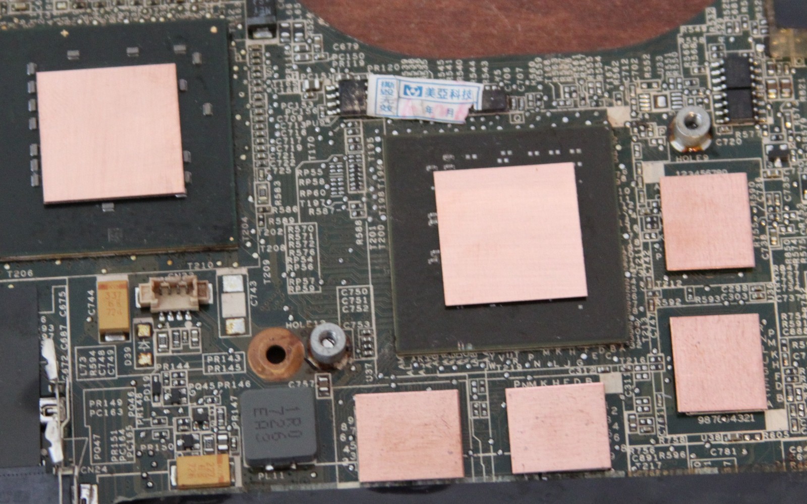 HP DV6000 DV9000 Copper Shim Kit For Boards With Dual GPU's