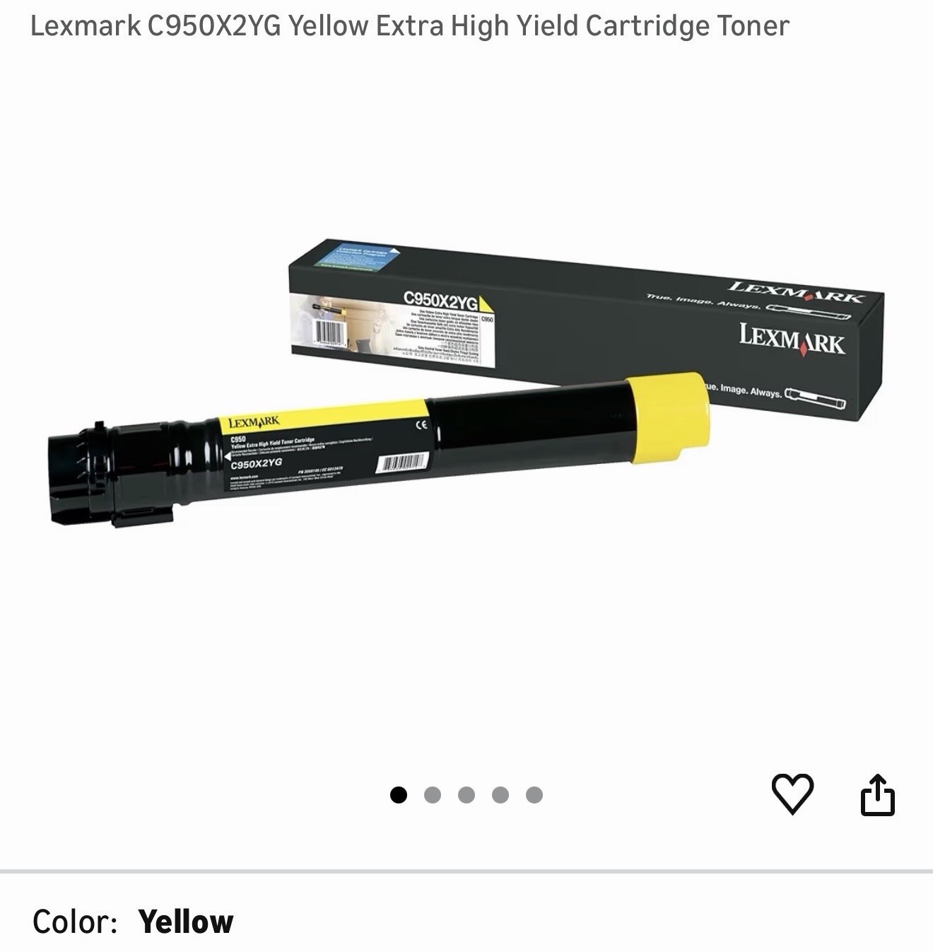 Lexmark C950X2YG Yellow Extra High Yield Laser Toner Cartridge