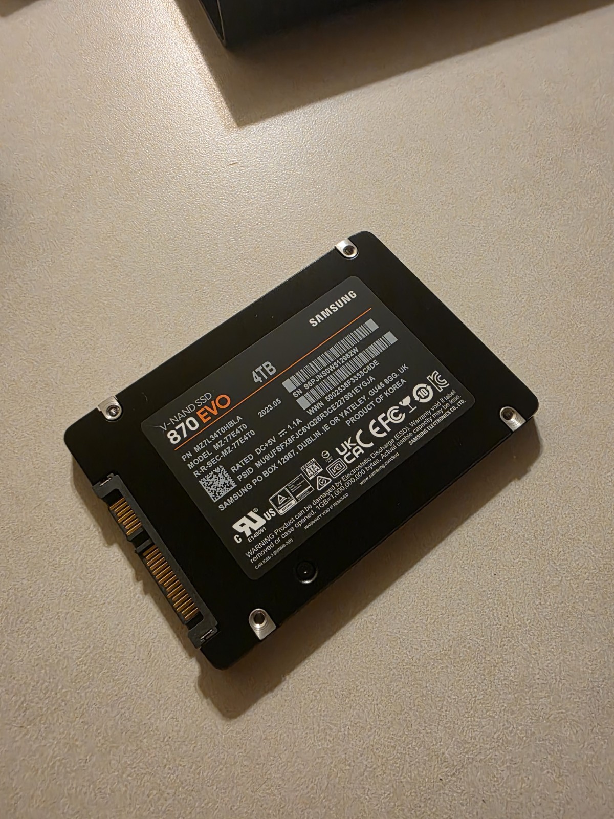 Samsung 870 EVO 4TB 2.5" SATA III Internal SSD (MZ-77E4T0B/AM)
