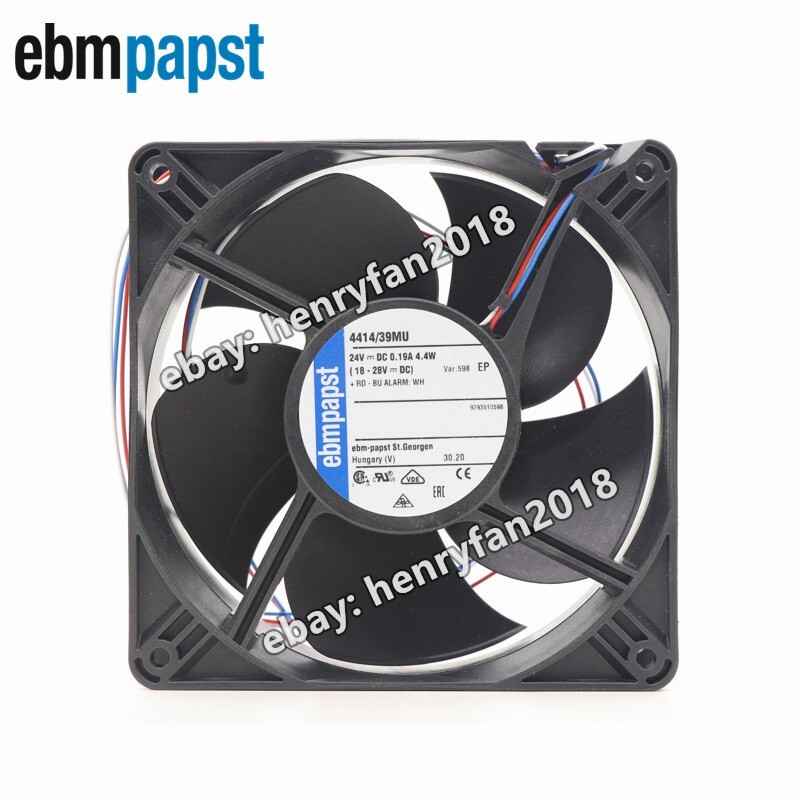 Ebmpapst 4414/39MU Axial Fan 24VDC 4.4W 0.19A 120*120*38MM 3-Wire Cooling Fan