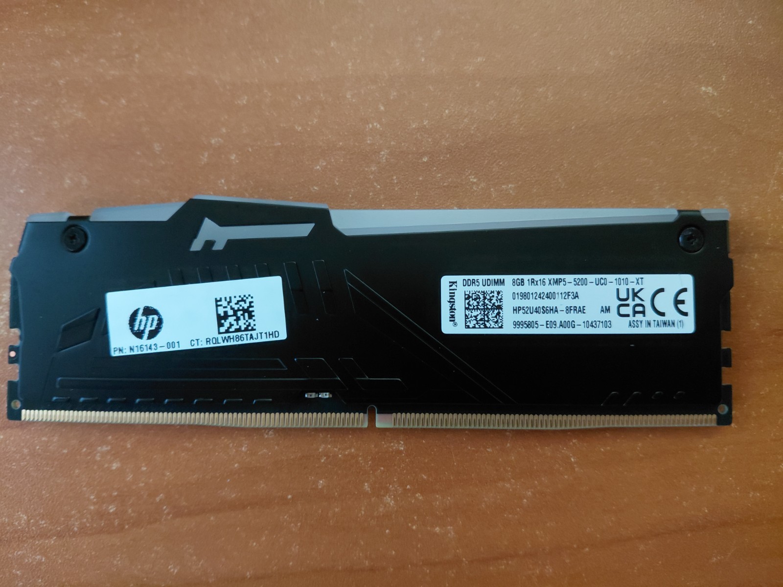 1x8GB Kingston DDR5-5200 RAM Memory PC Desktop UDIMM (HP52U40S6HA-8FRAE)