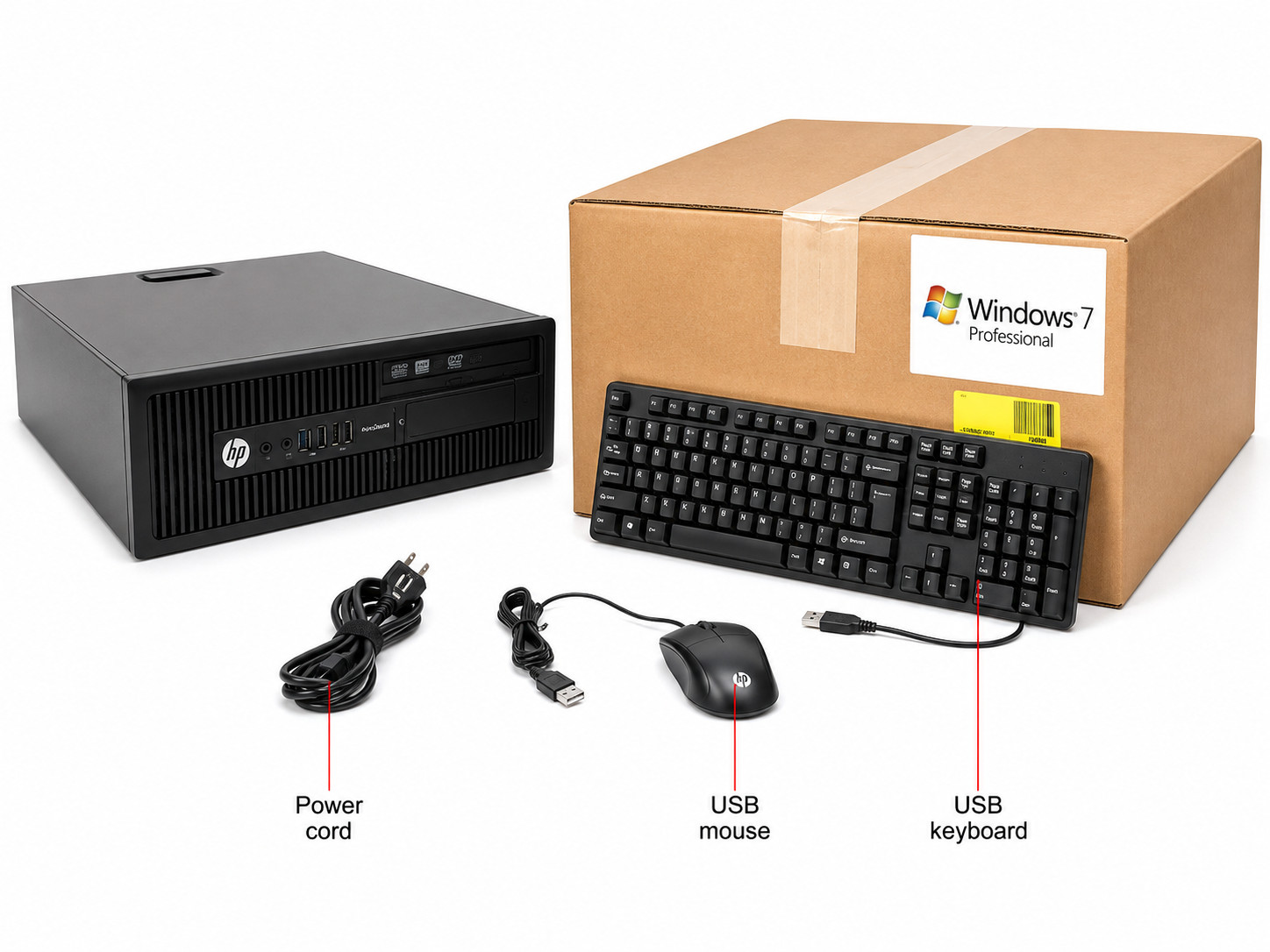 HP Computer  250GB Win 7 Professional I5 Quad Core up to 3.4GHz 8GB Desktop PC