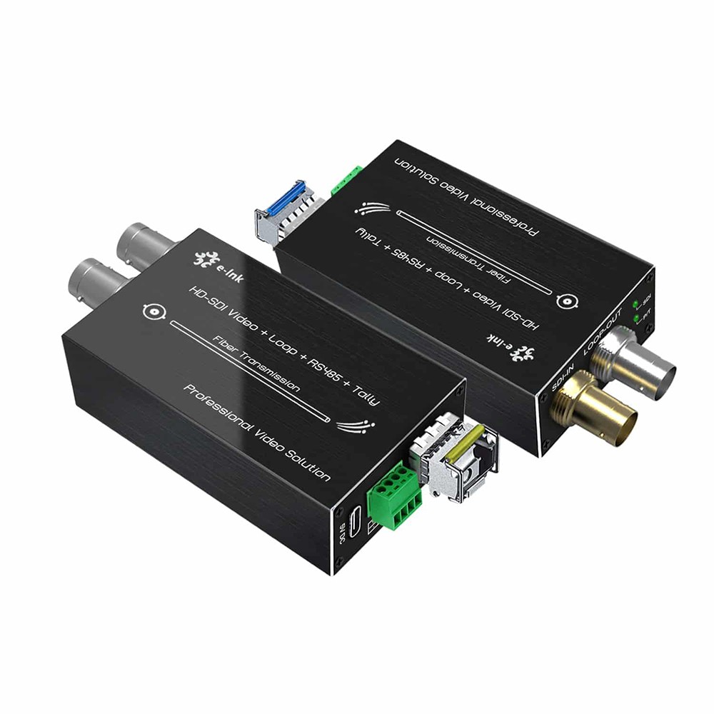 Fiber Converter 1080P Tally RS485 40km Transmission 8-Channel Audio Embedded